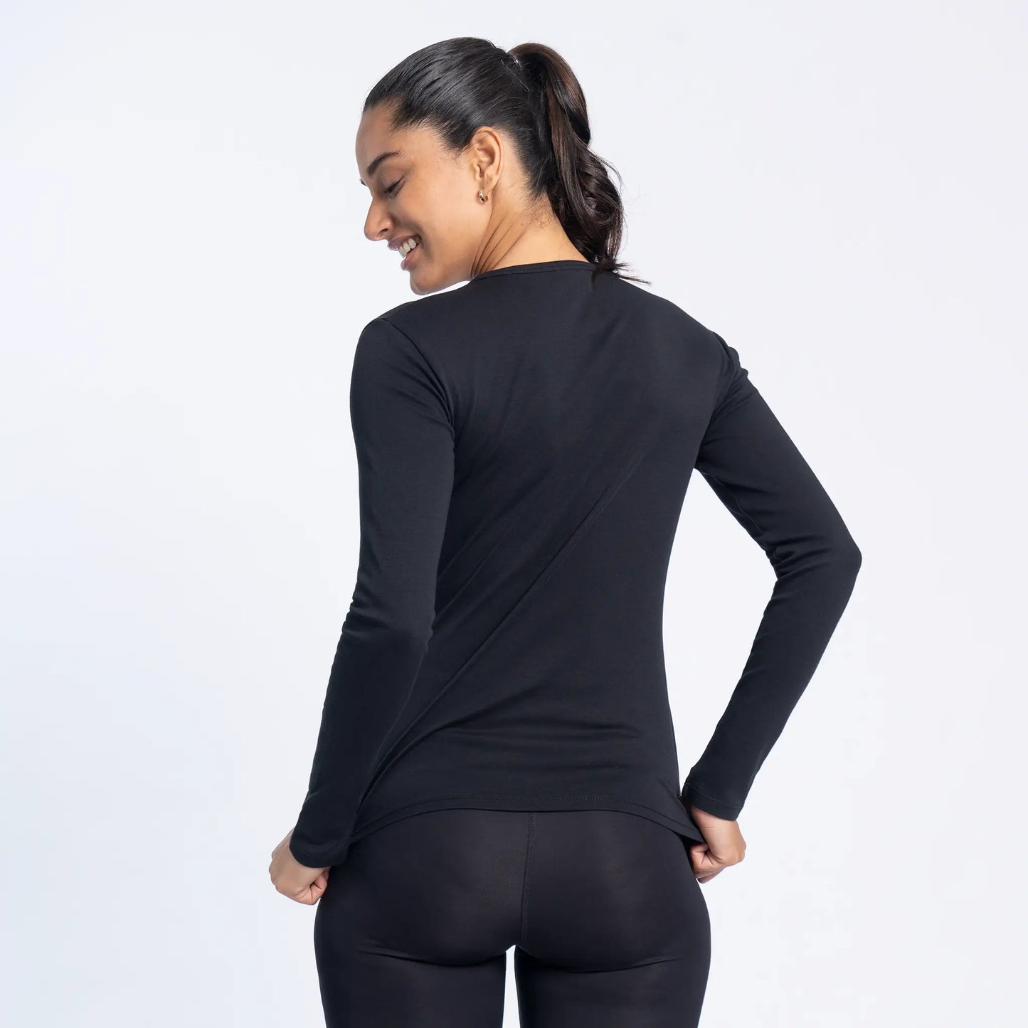 earth's most luxurious long sleeve color black