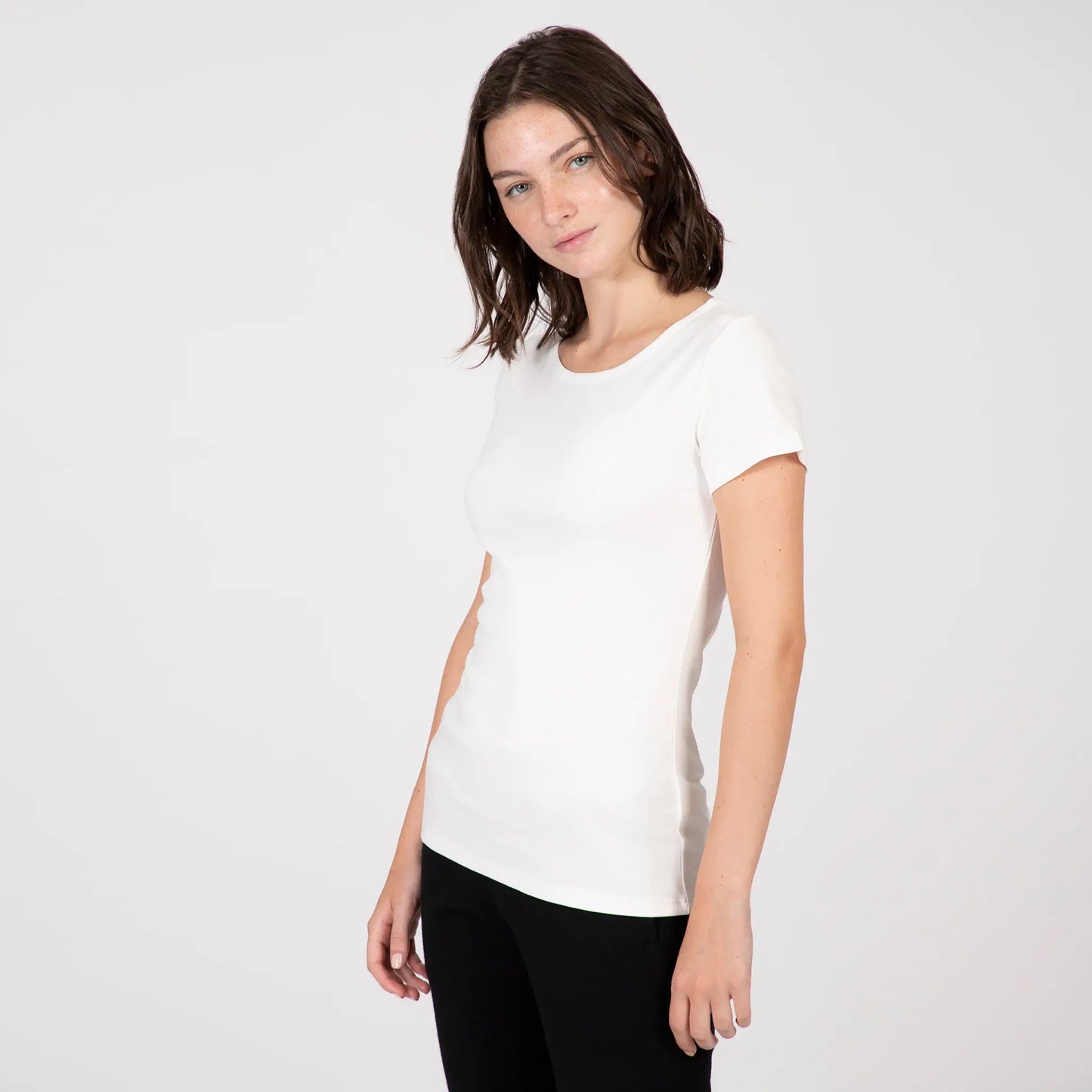 super soft tee for women color white