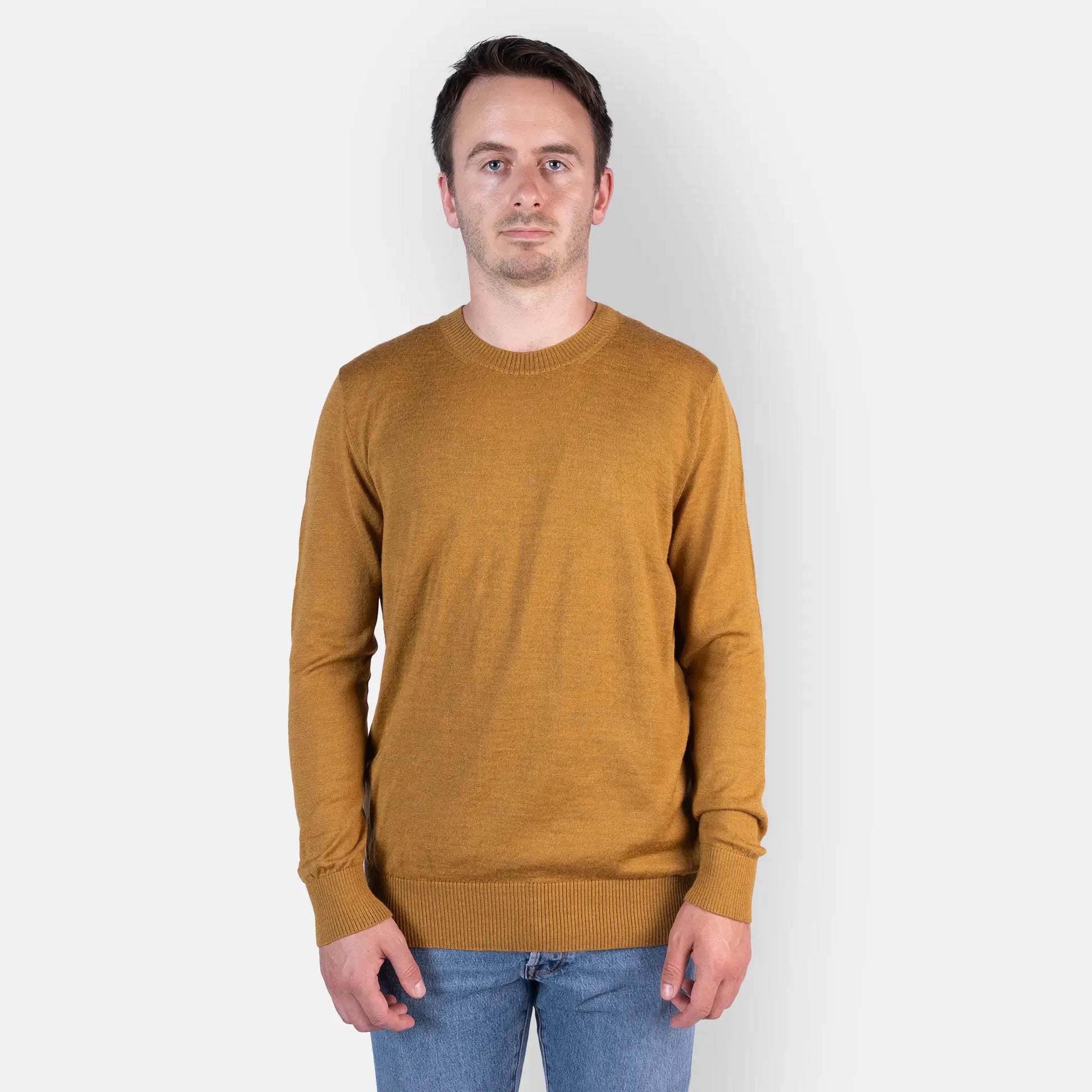 men outdoor alpaca wool turtleneck sweater color gold