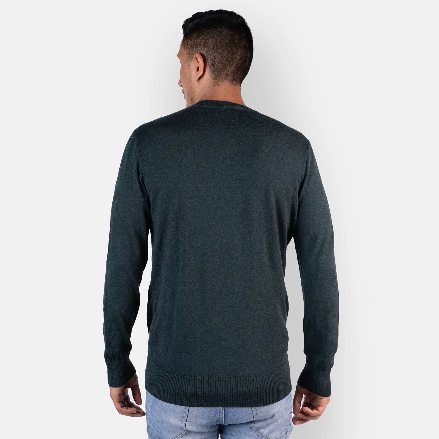 men sustainable alpaca wool turtleneck sweater color dark green