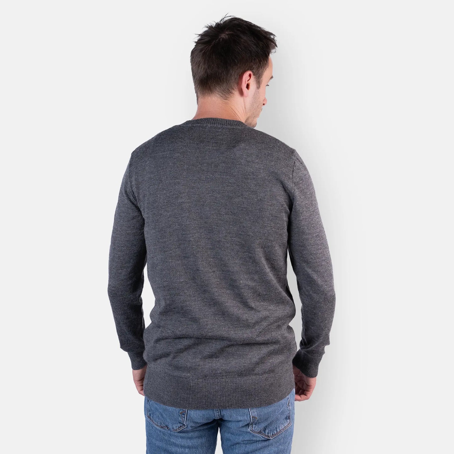 men sustainable alpaca wool turtleneck sweater color gray