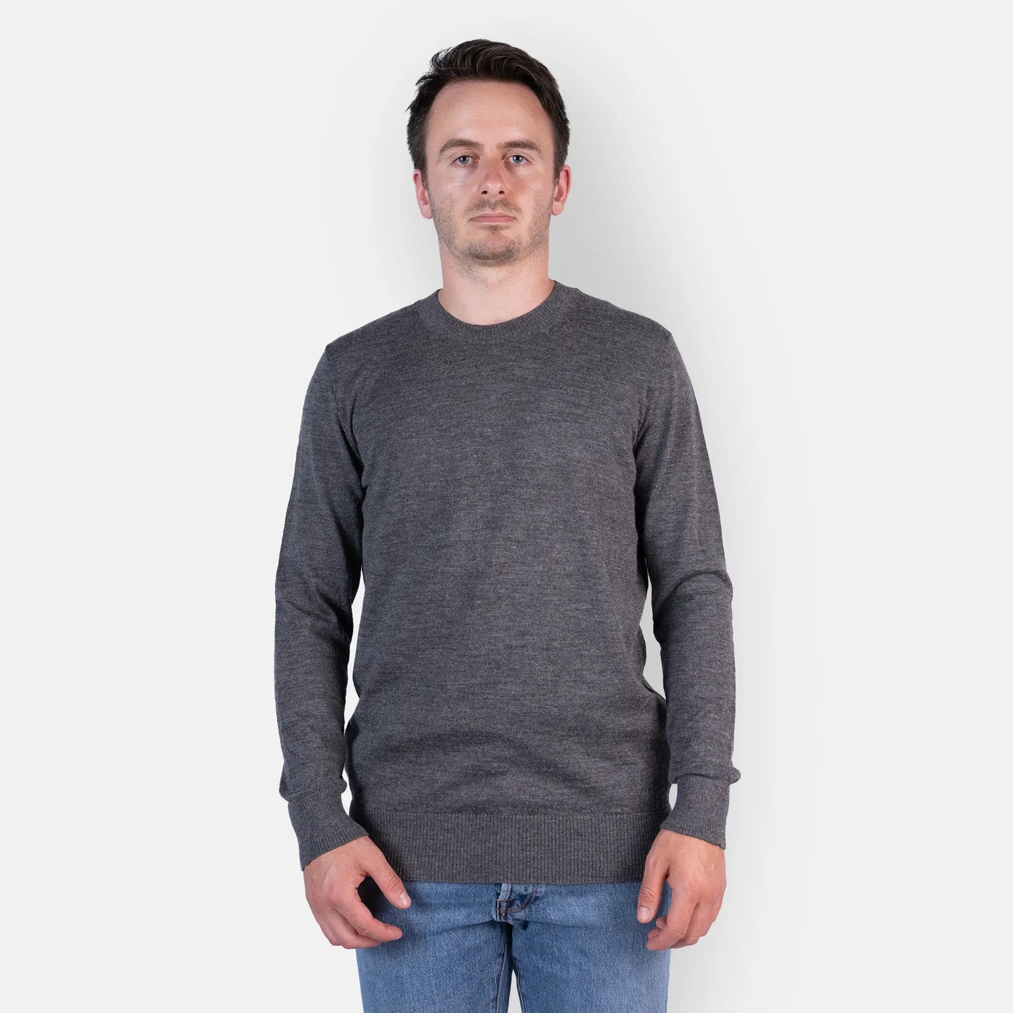 men warm alpaca wool turtleneck sweater color gray