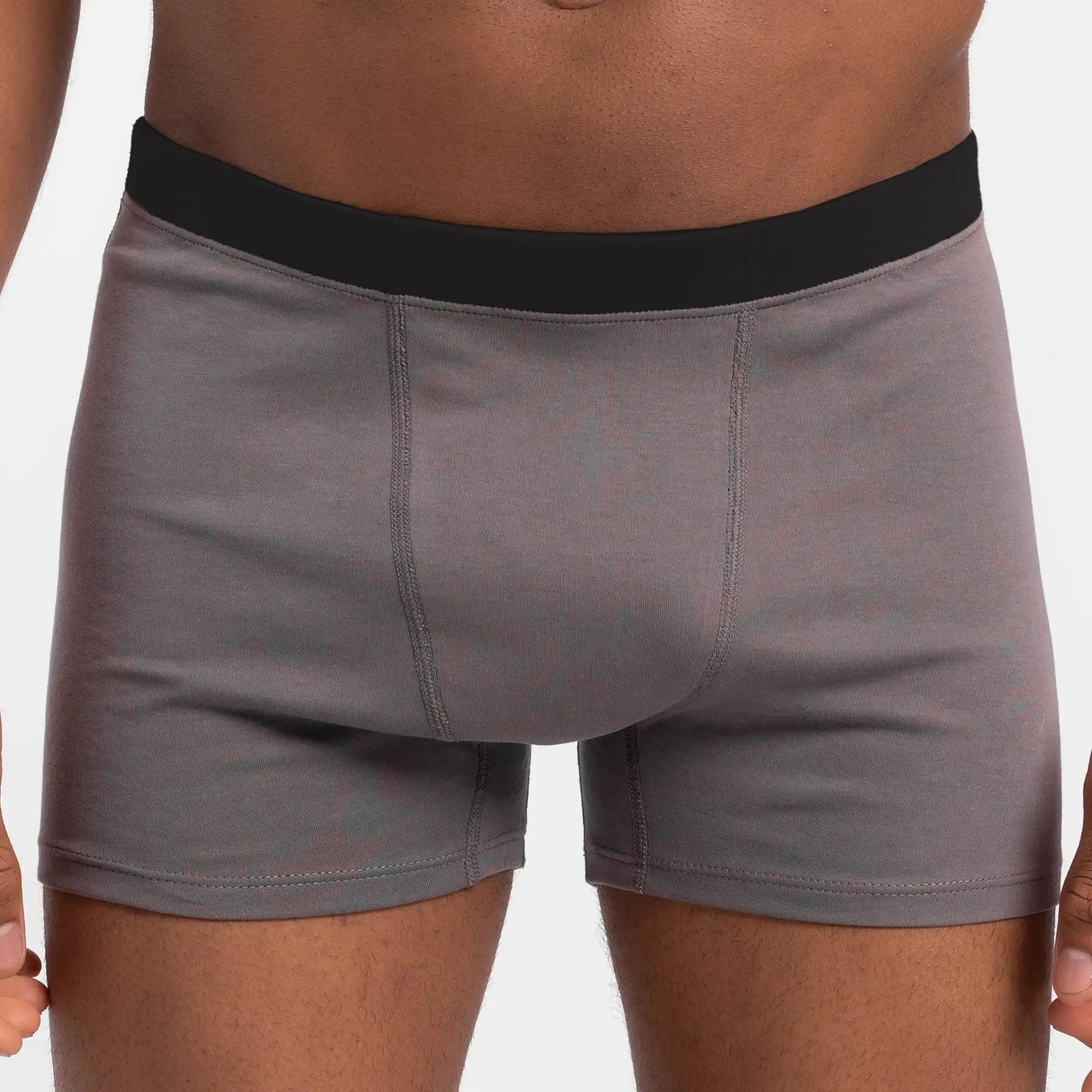 Men's Organic Pima Cotton Boxer Briefs color natural gray
