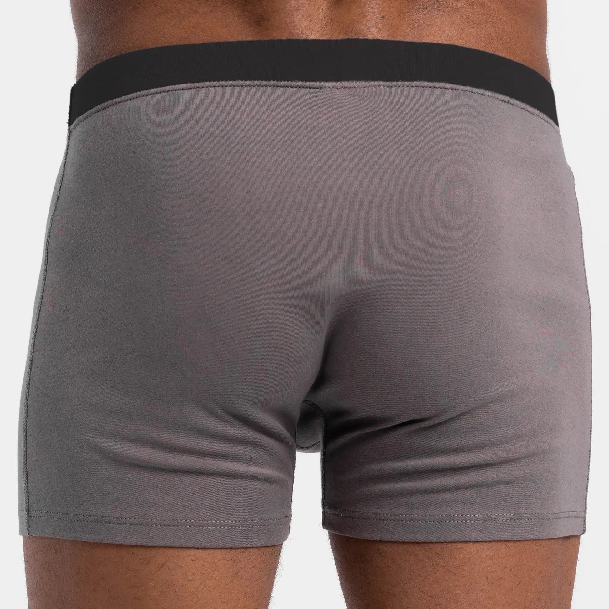Men's Organic Pima Cotton Boxer Briefs color natural gray