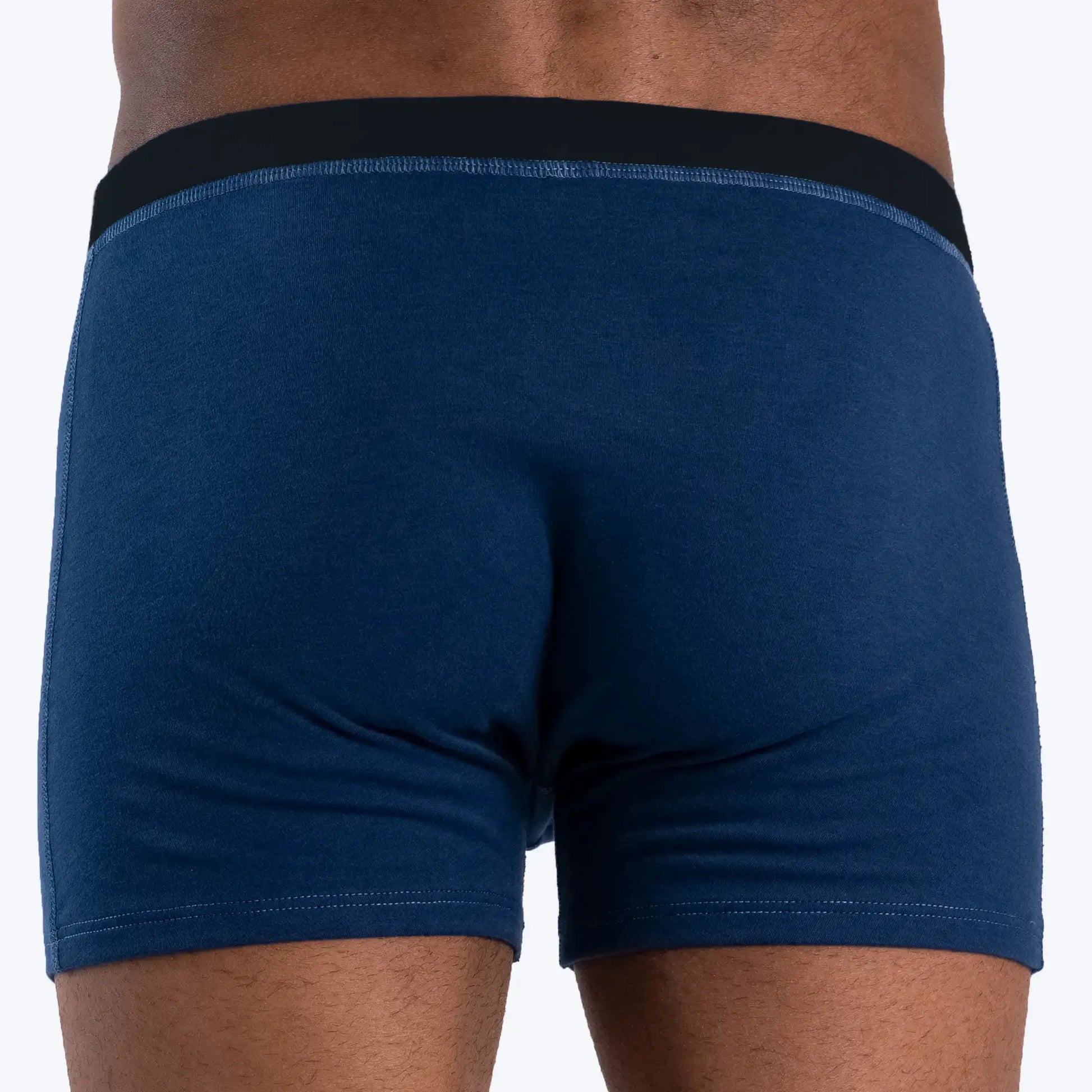 Men's Organic Pima Cotton Boxer Briefs color natural blue