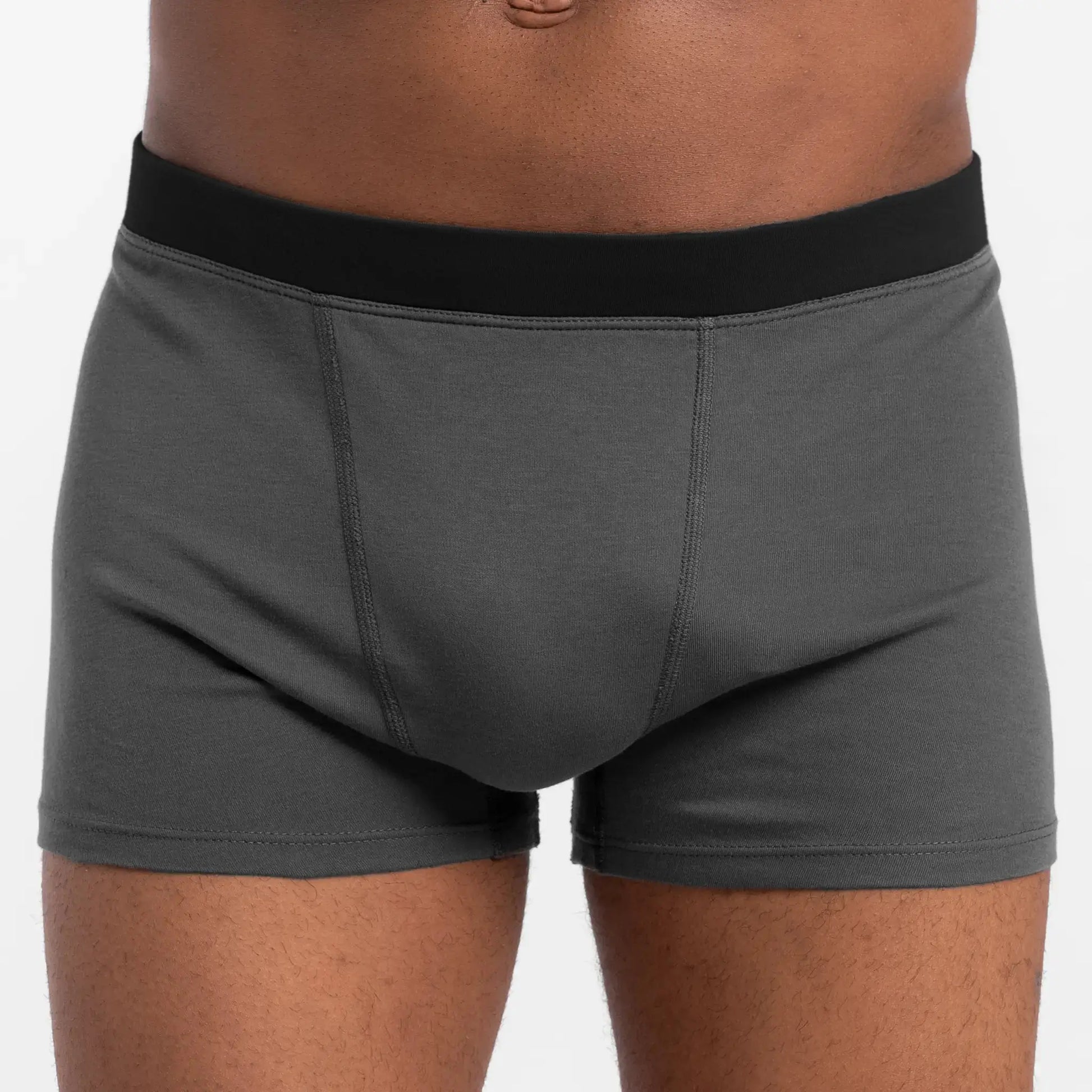 Men's Organic Pima Cotton Boxer Briefs color gray