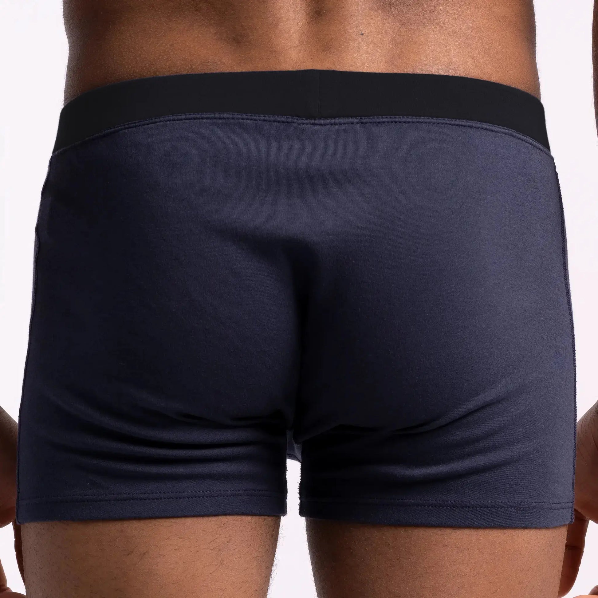 Men's Organic Pima Cotton Boxer Briefs color navy blue