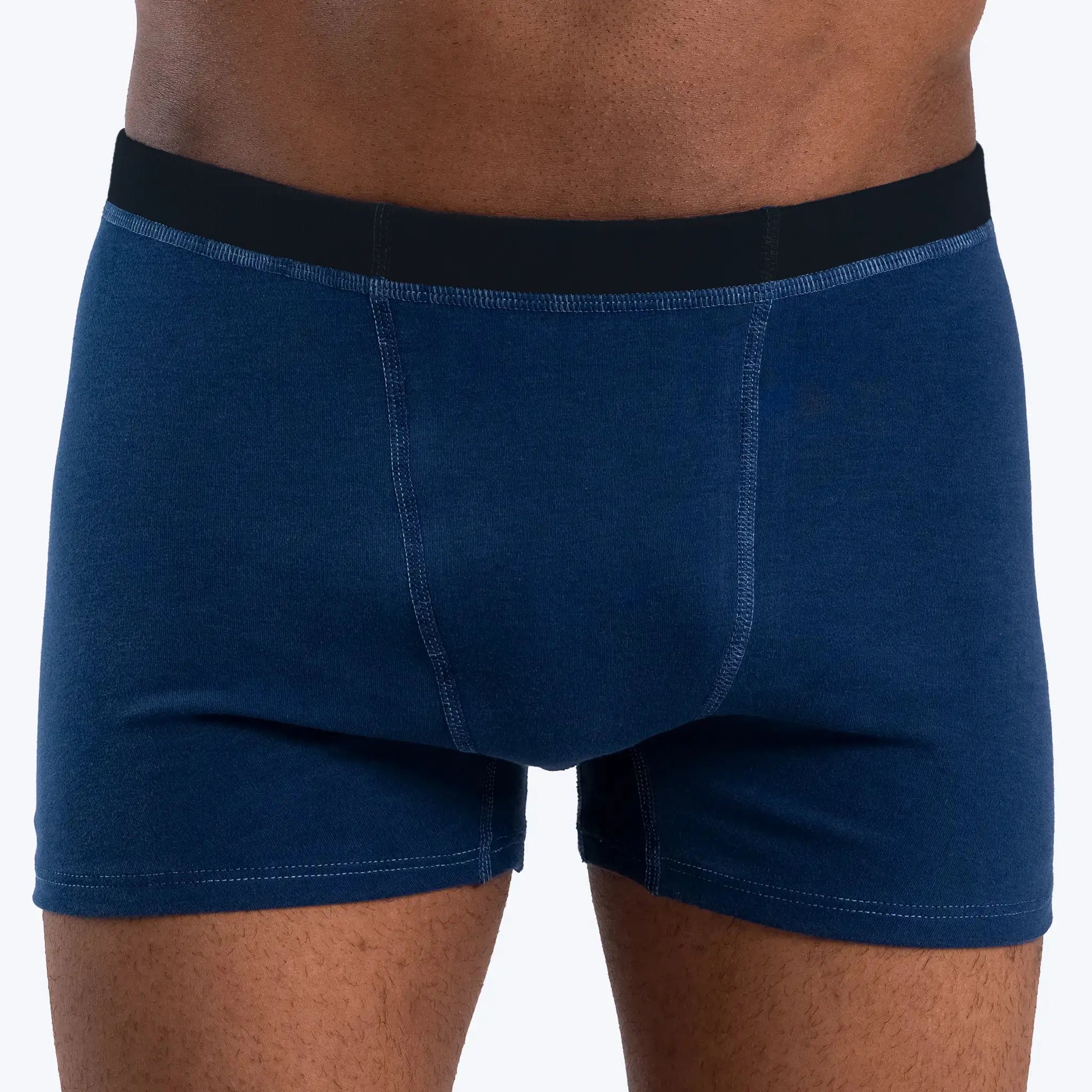 Men's Organic Pima Cotton Boxer Briefs color natural blue