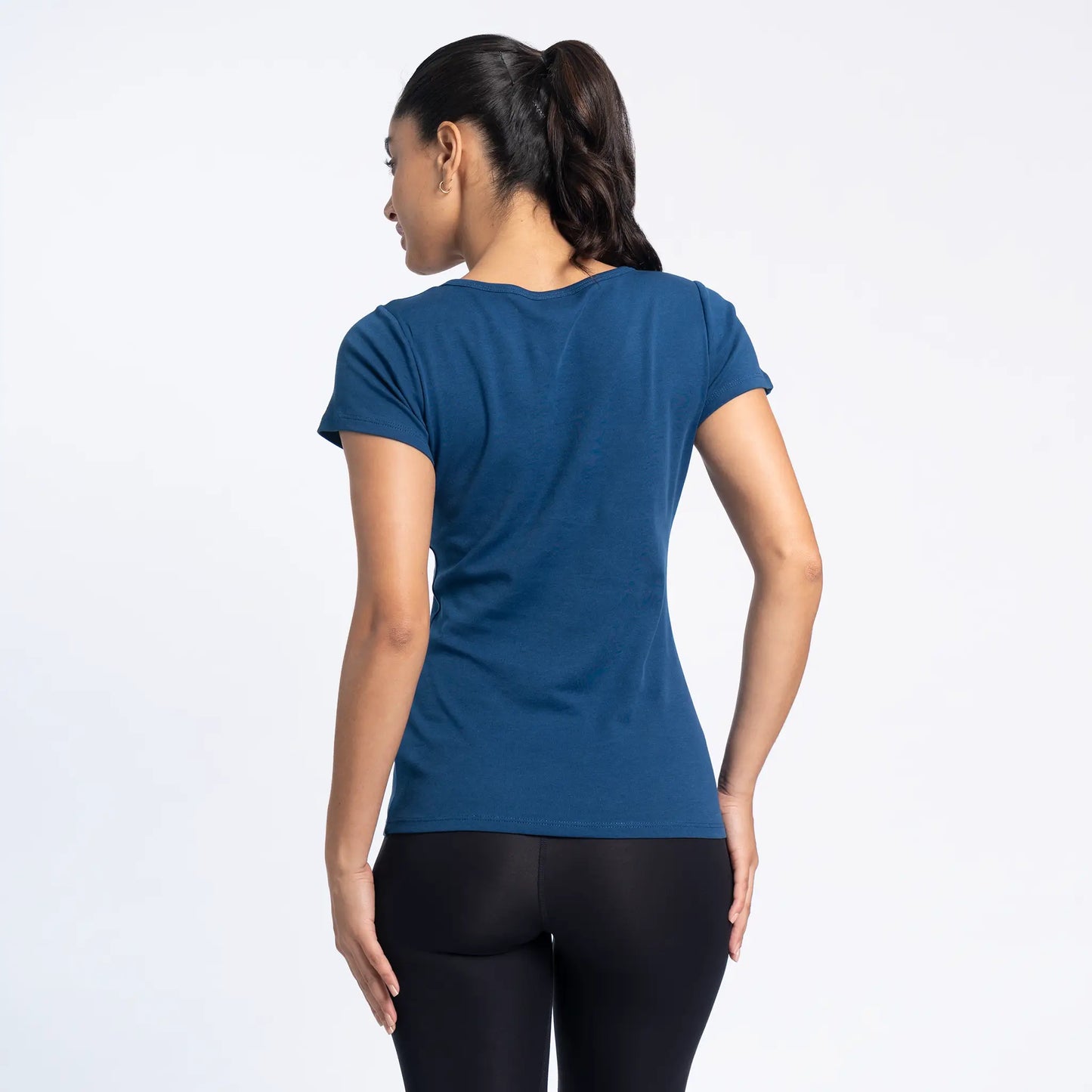 Women's Organic Pima Cotton T-Shirt color Natural Blue