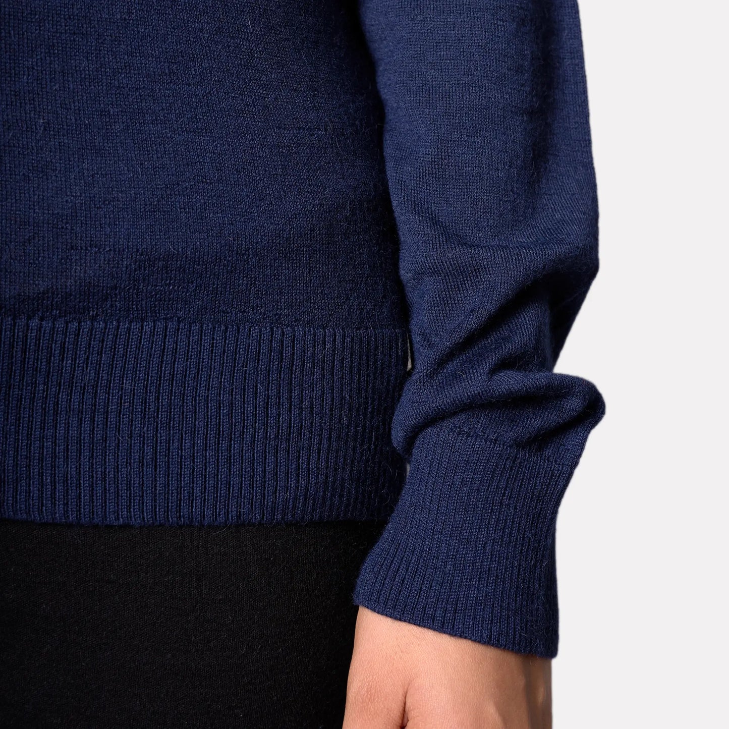 womens alpaca wool single origin cardigan color navy blue