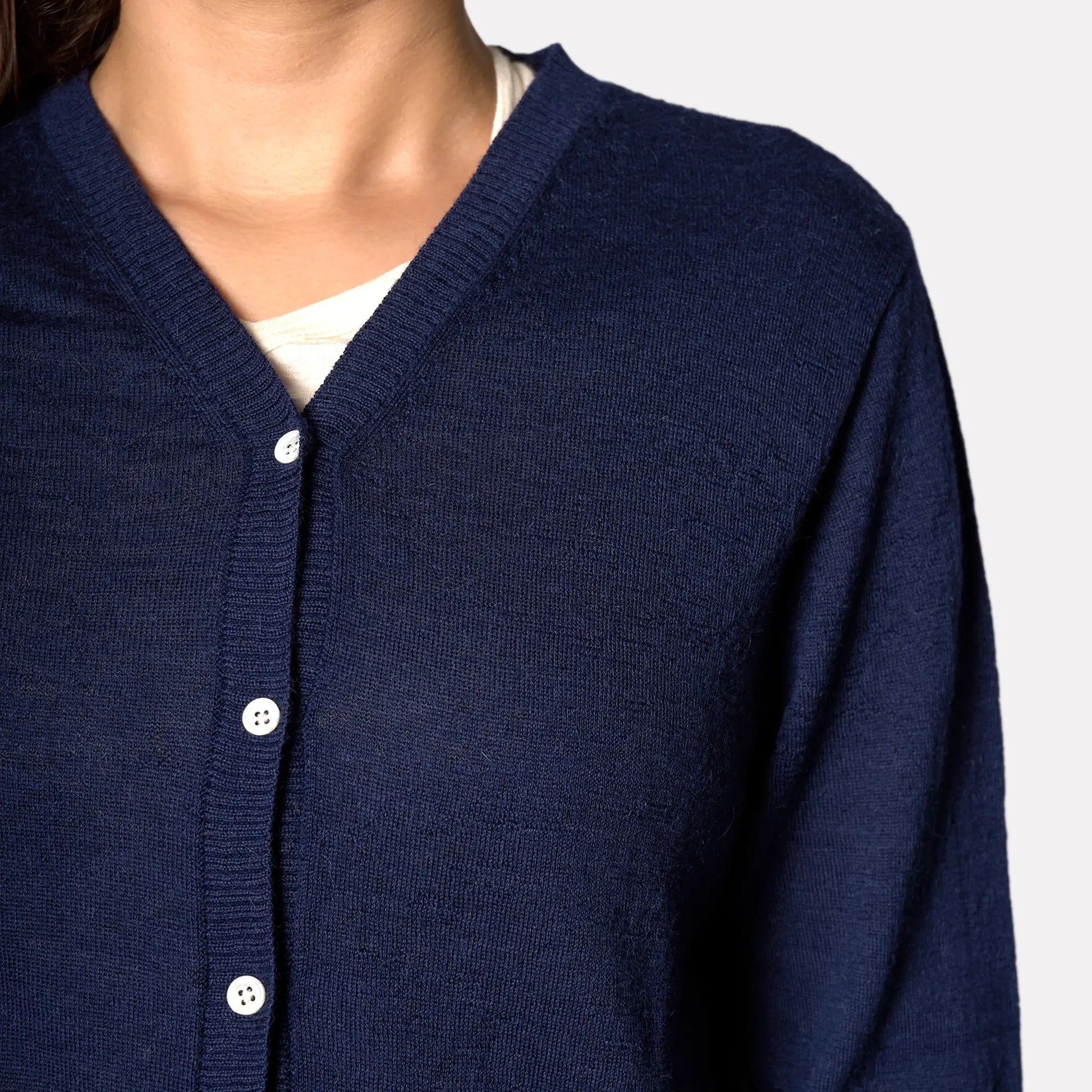 womens alpaca wool ultra soft cardigan color navy blue