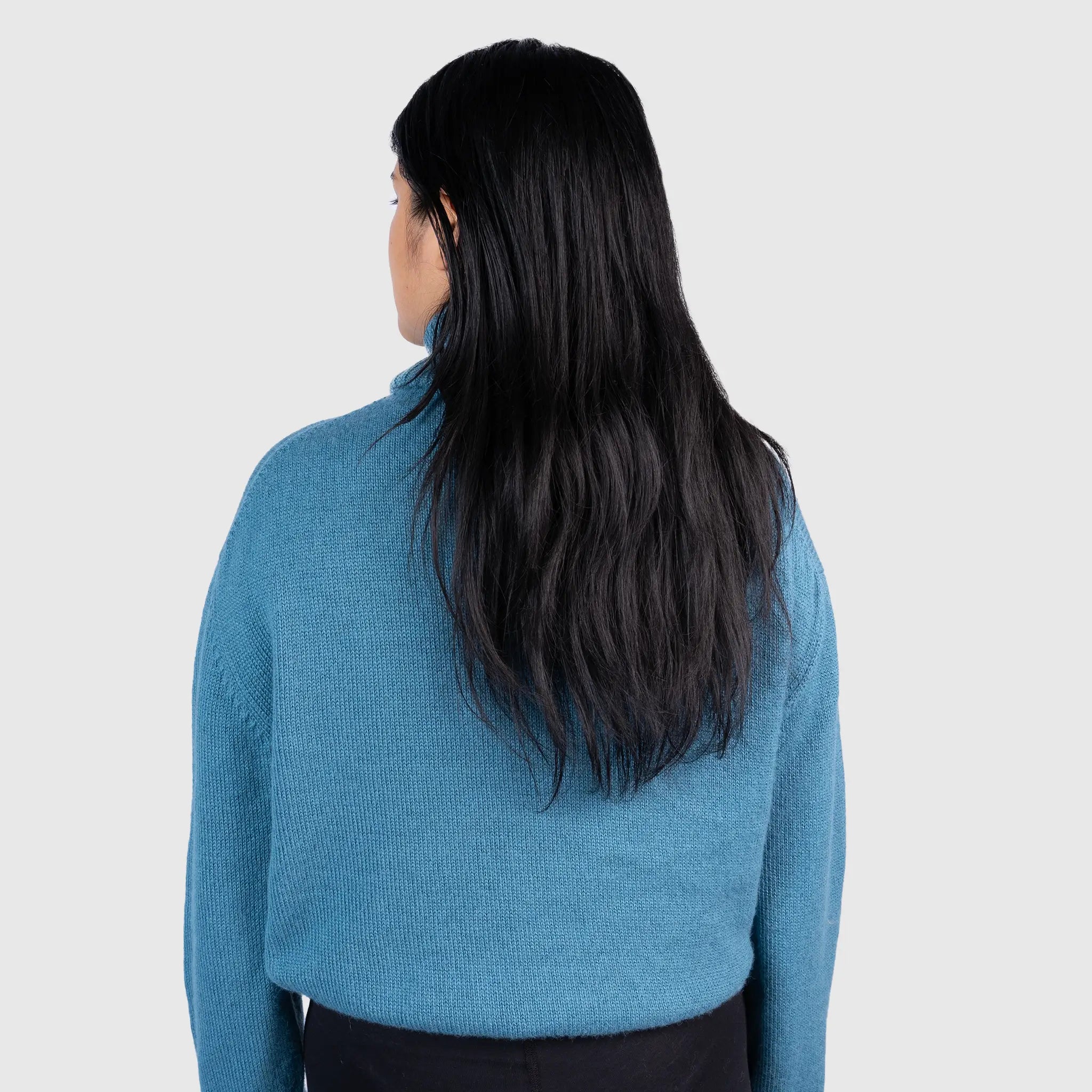 womens antibacterial alpaca wool turtleneck sweater color teal
