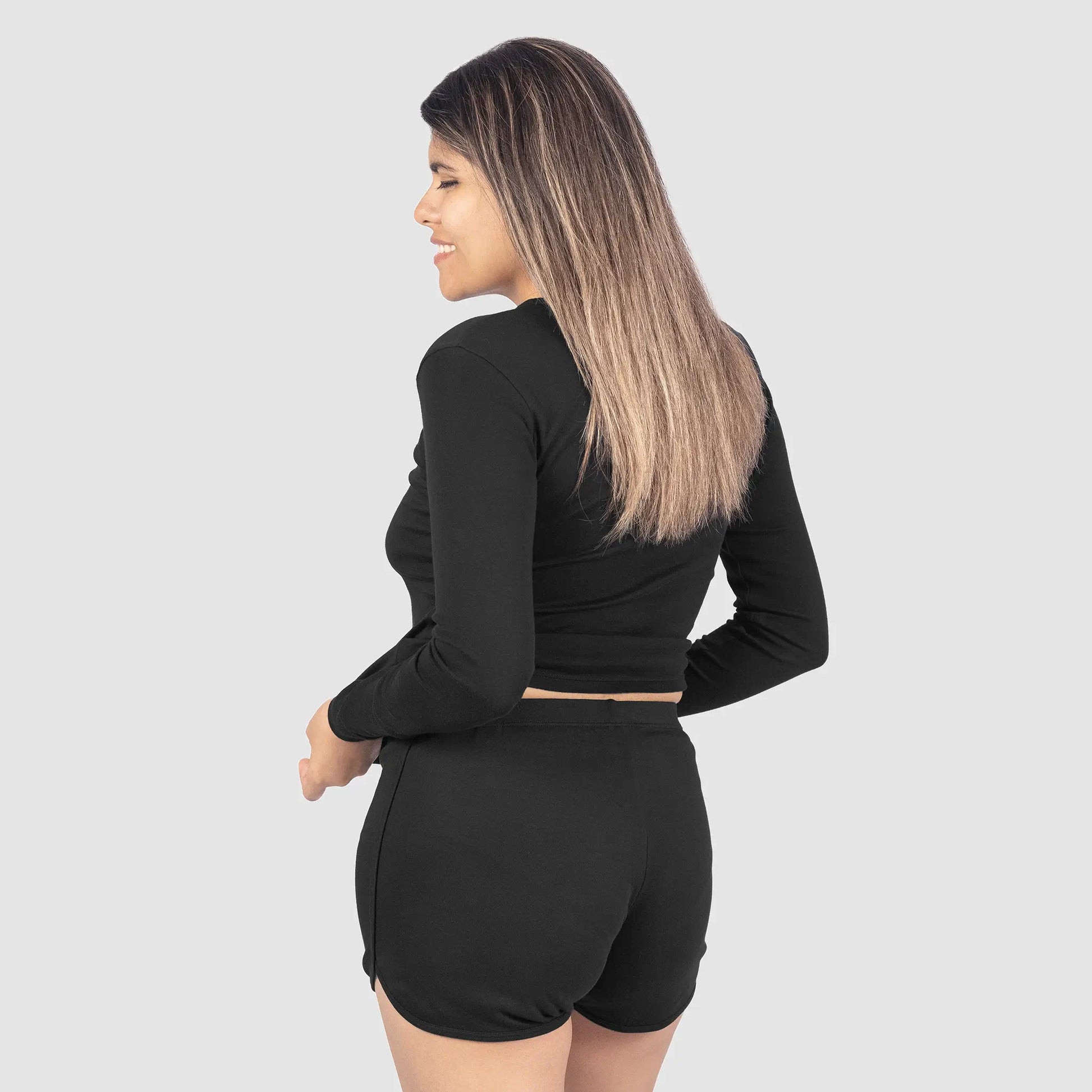 Women's Organic Pima Cotton Shorts color black