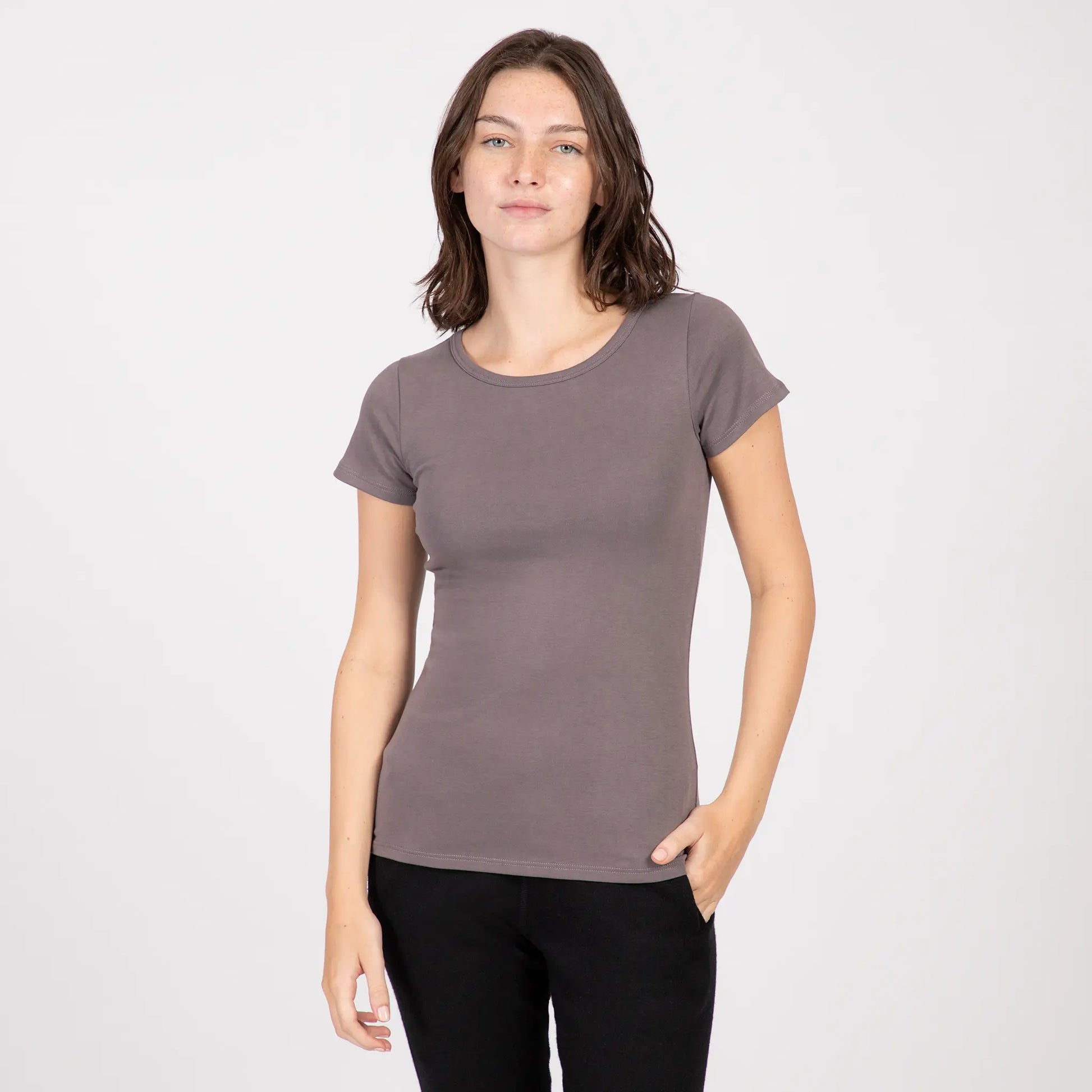 Women's Organic Pima Cotton T-Shirt color Natural Gray