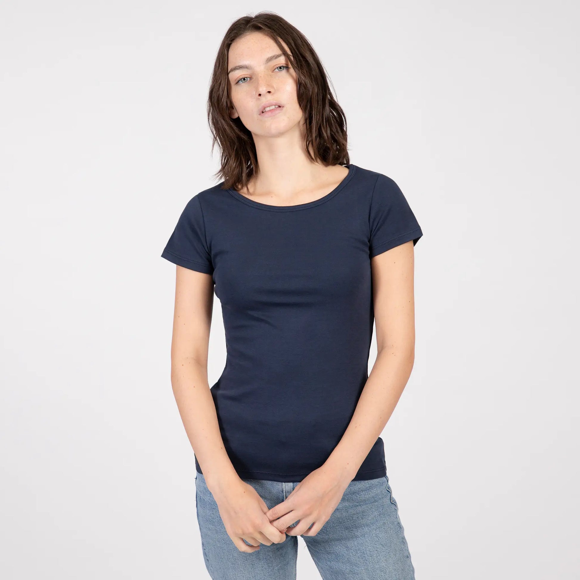 Women's Organic Pima Cotton T-Shirt color Navy Blue