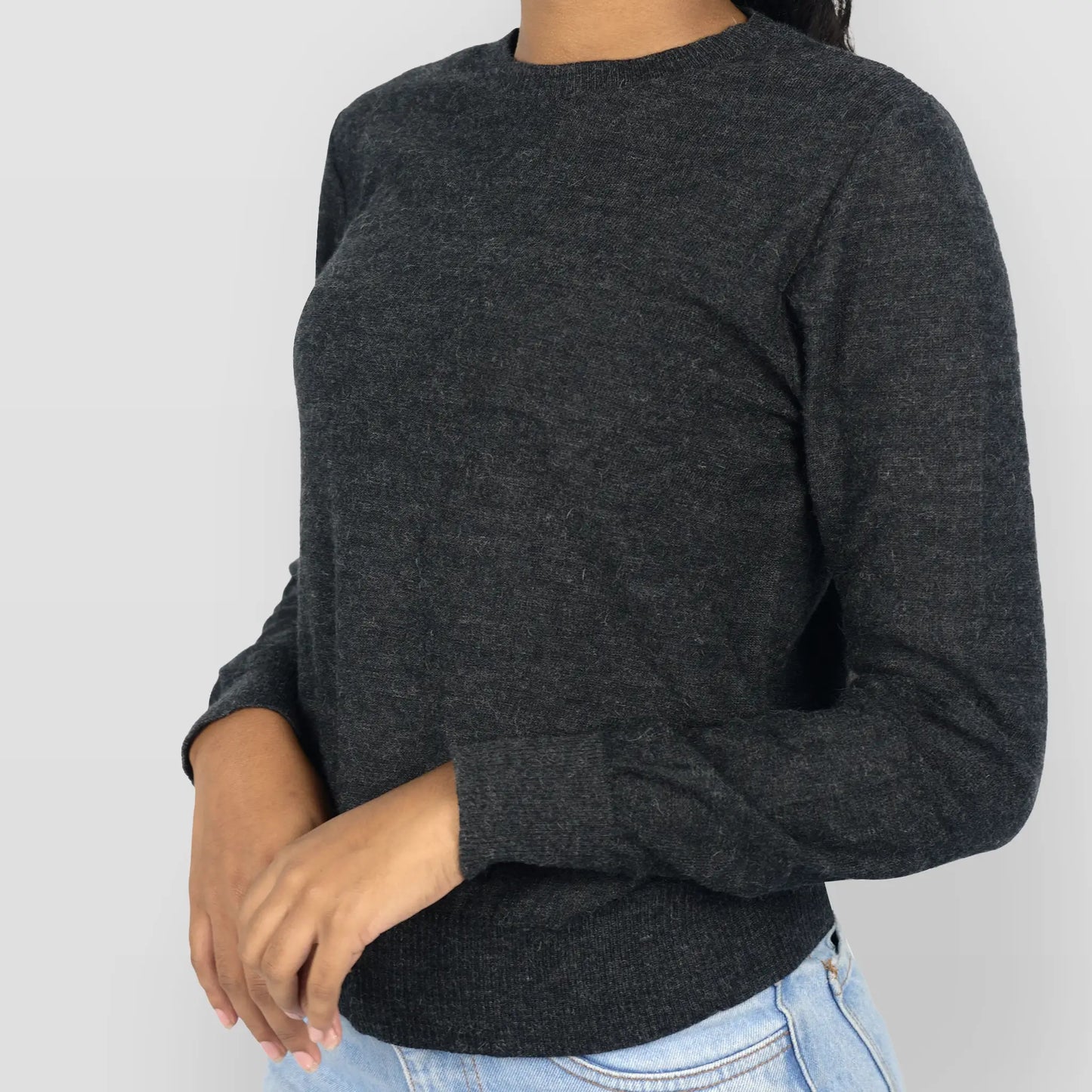 womens low impact dye alpaca sweater color gray