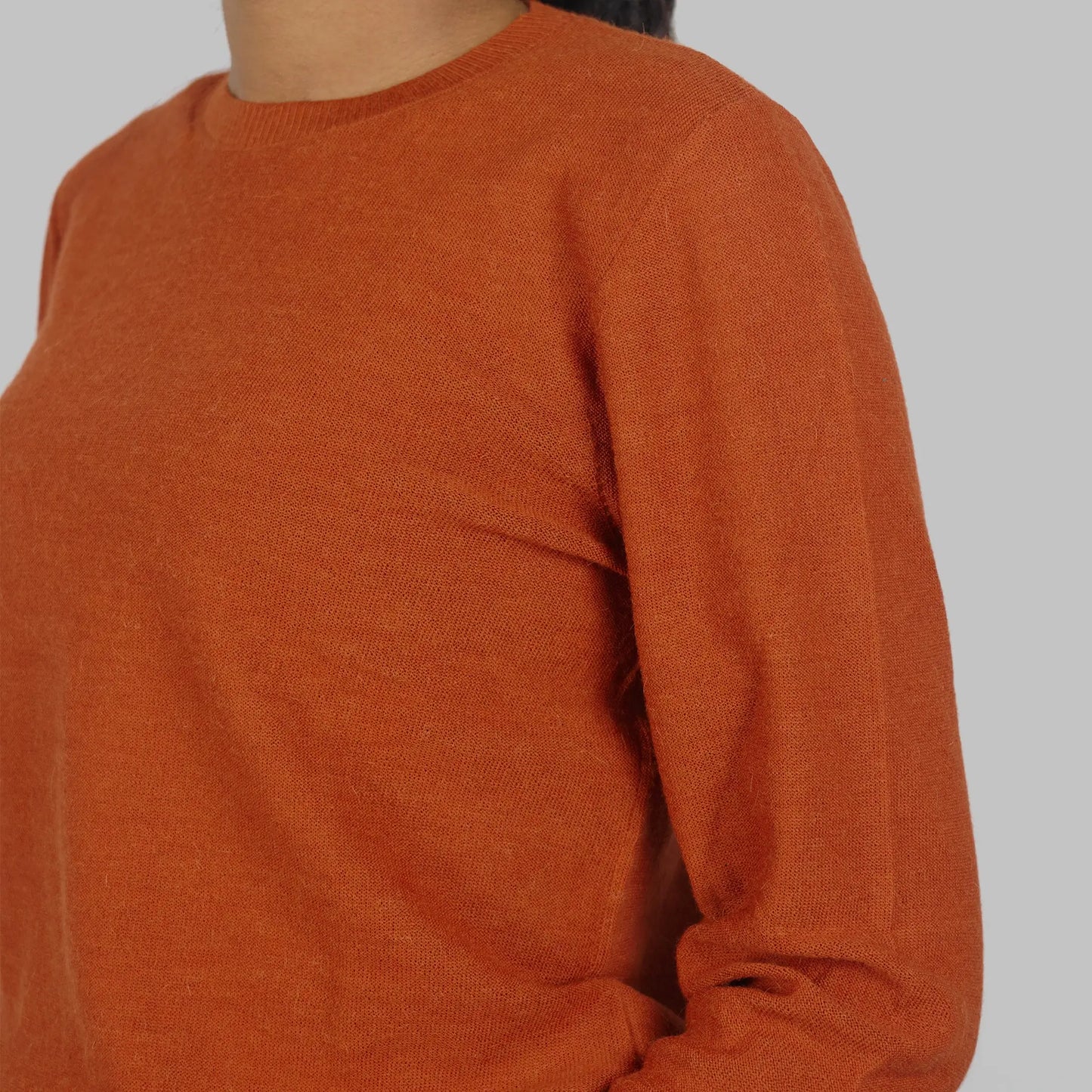 Women's Alpaca Wool Sweater color rusty orange