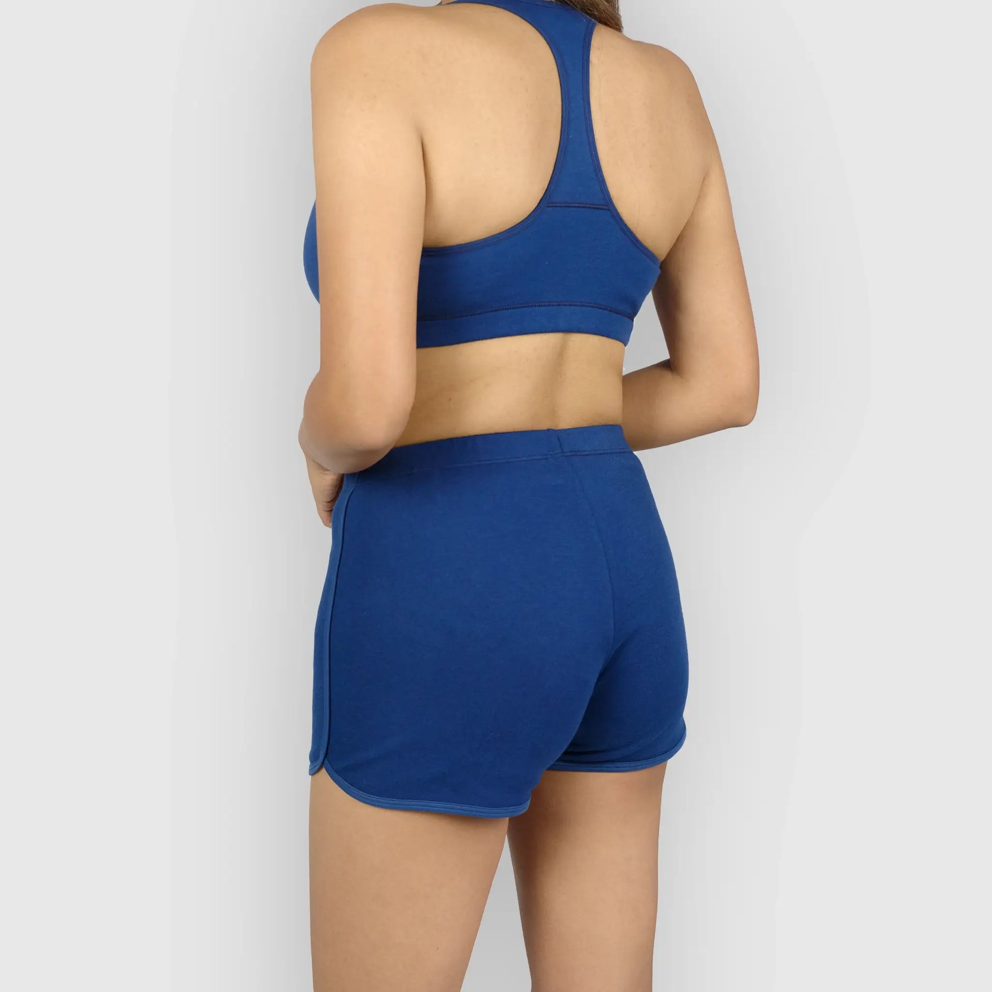 Women's Organic Pima Cotton Shorts color natural blue