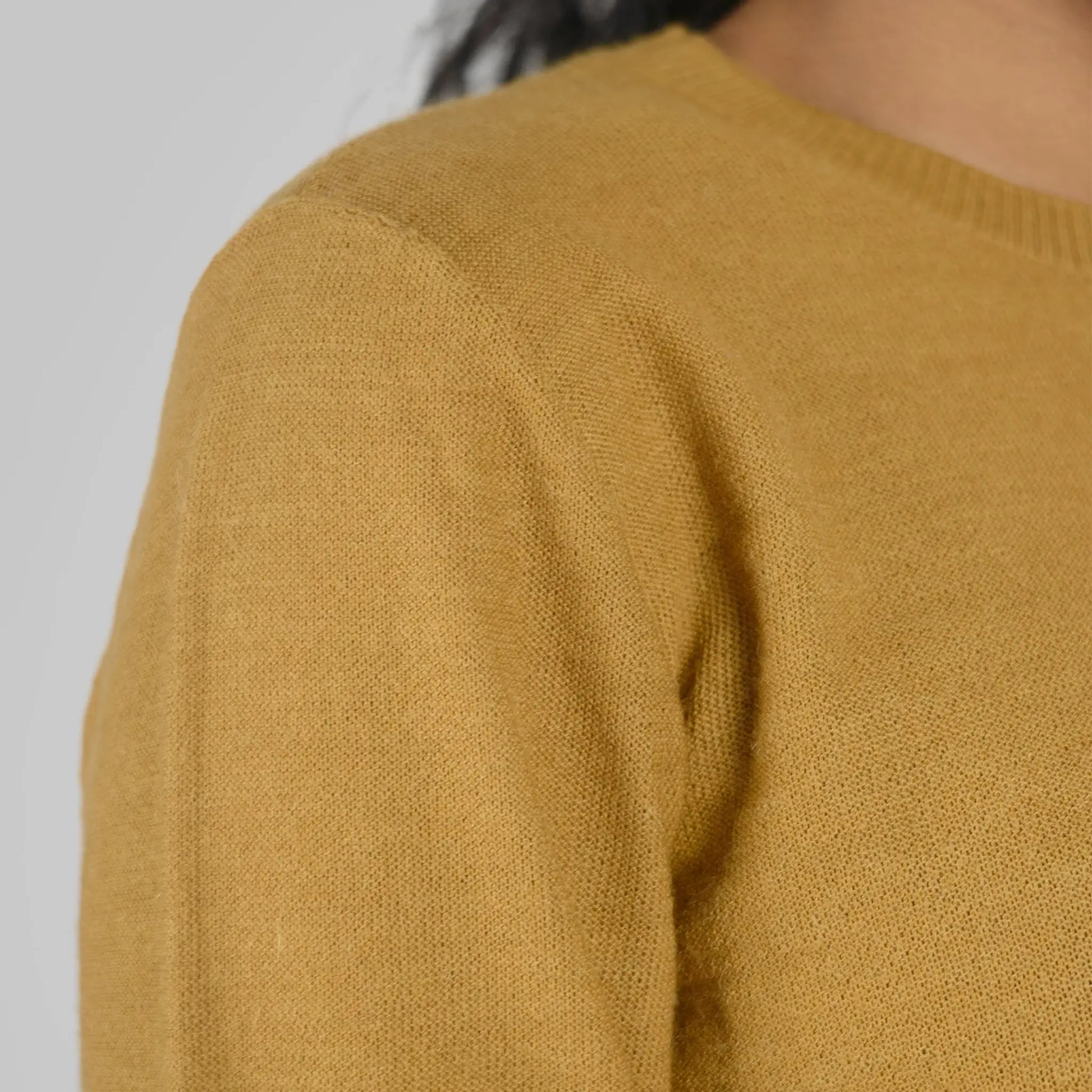 Women's Alpaca Wool Sweater color mustard yellow