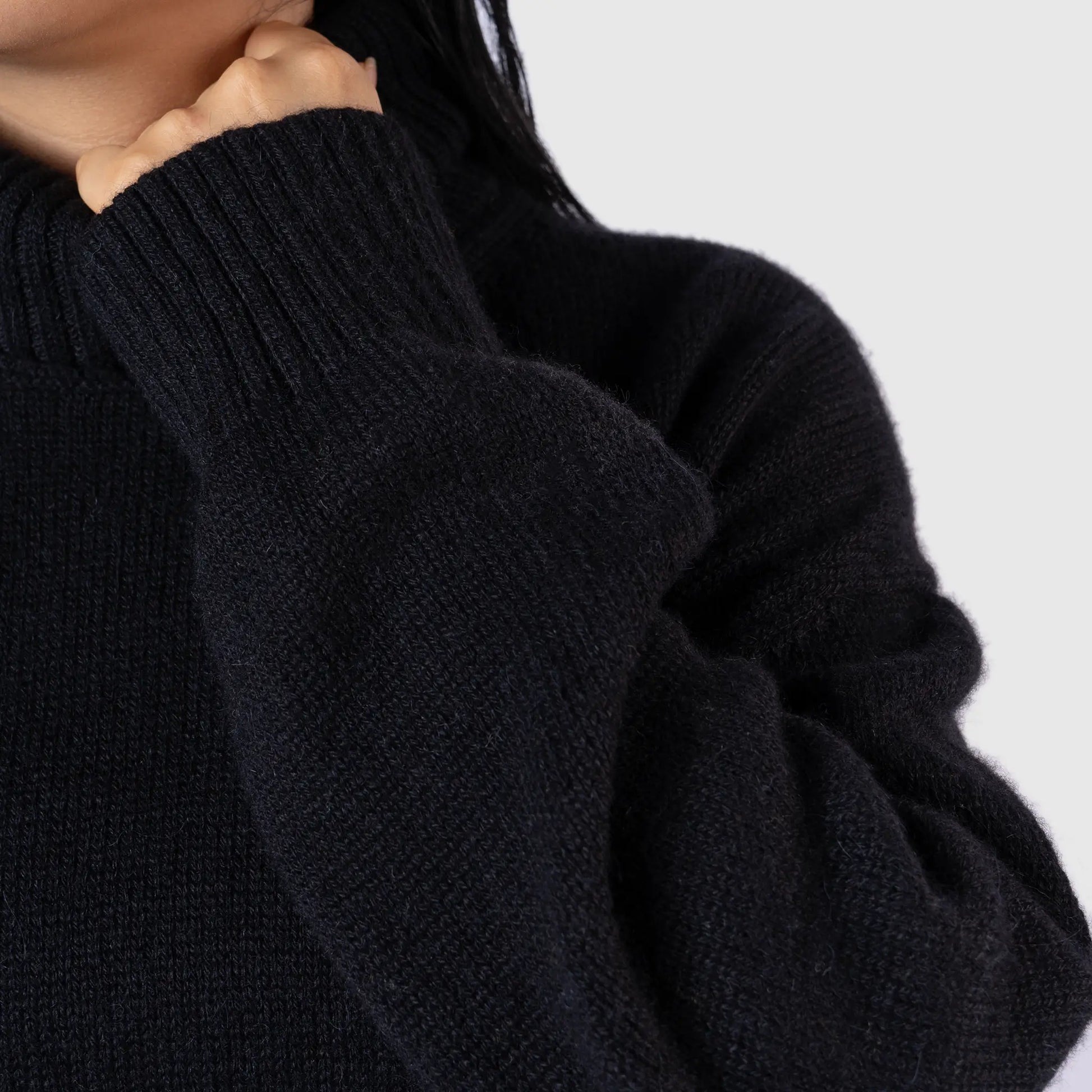 womens resistance alpaca wool turtleneck sweater color black