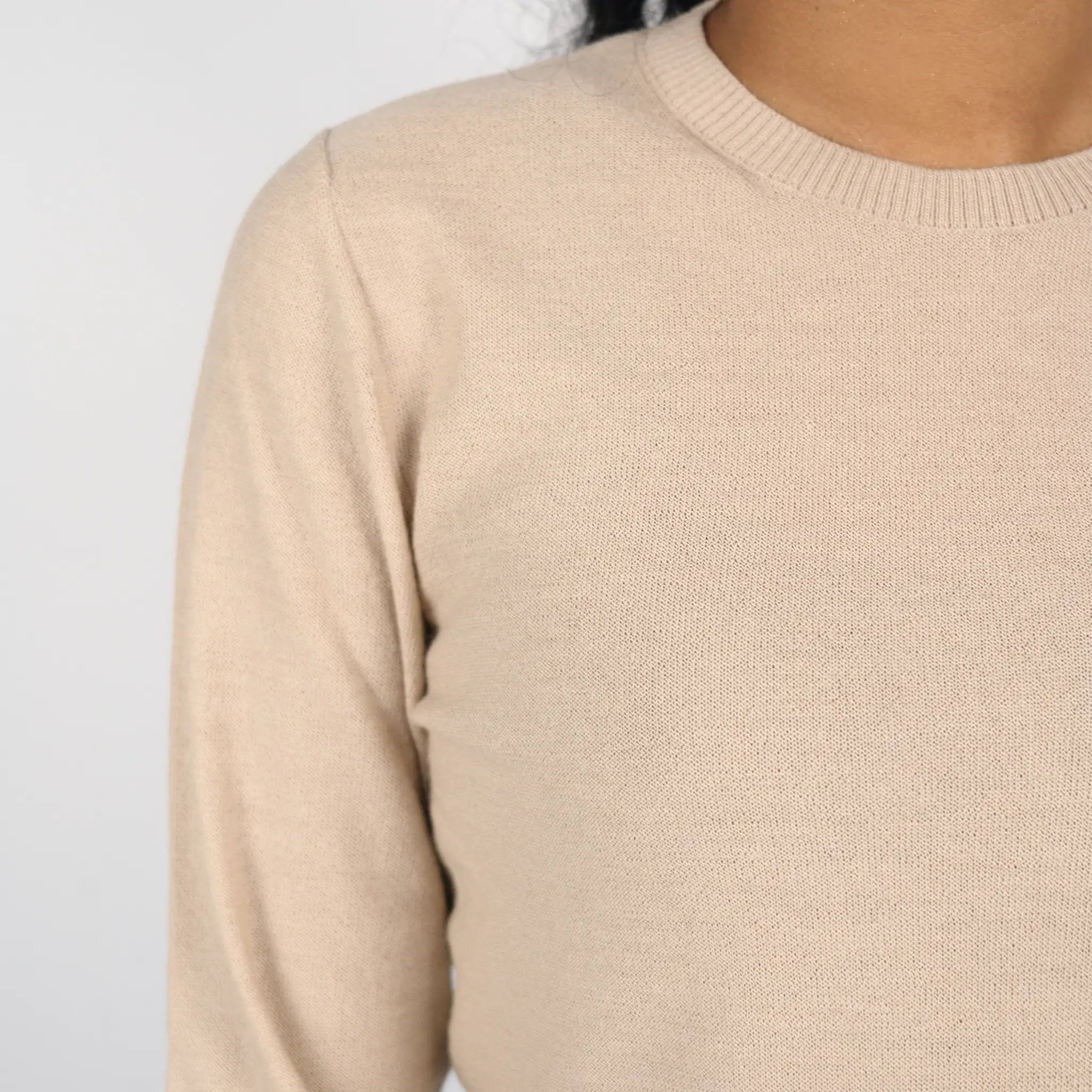 womens sweat wicking alpaca sweater color beige