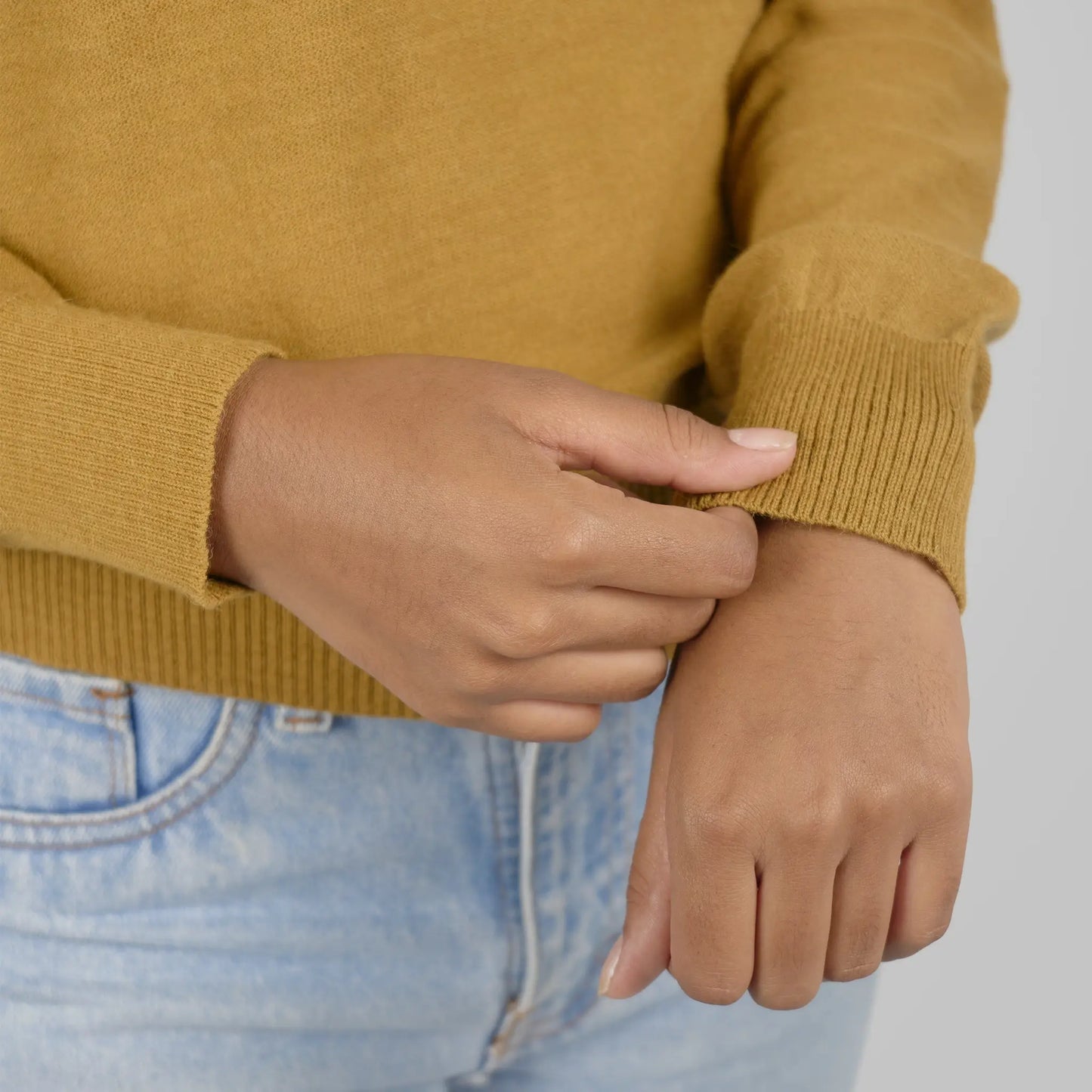 Women's Alpaca Wool Sweater color mustard yellow