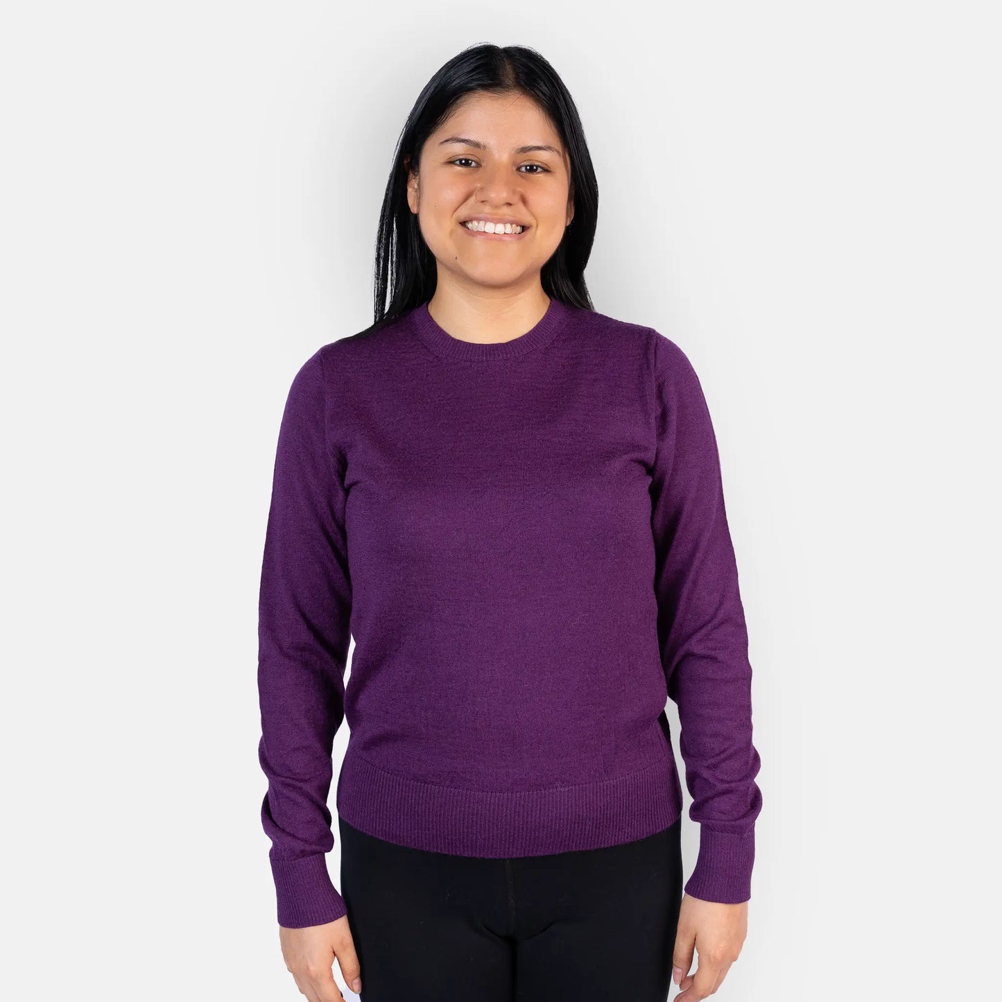 womens biodegradable alpaca wool sweater color purple