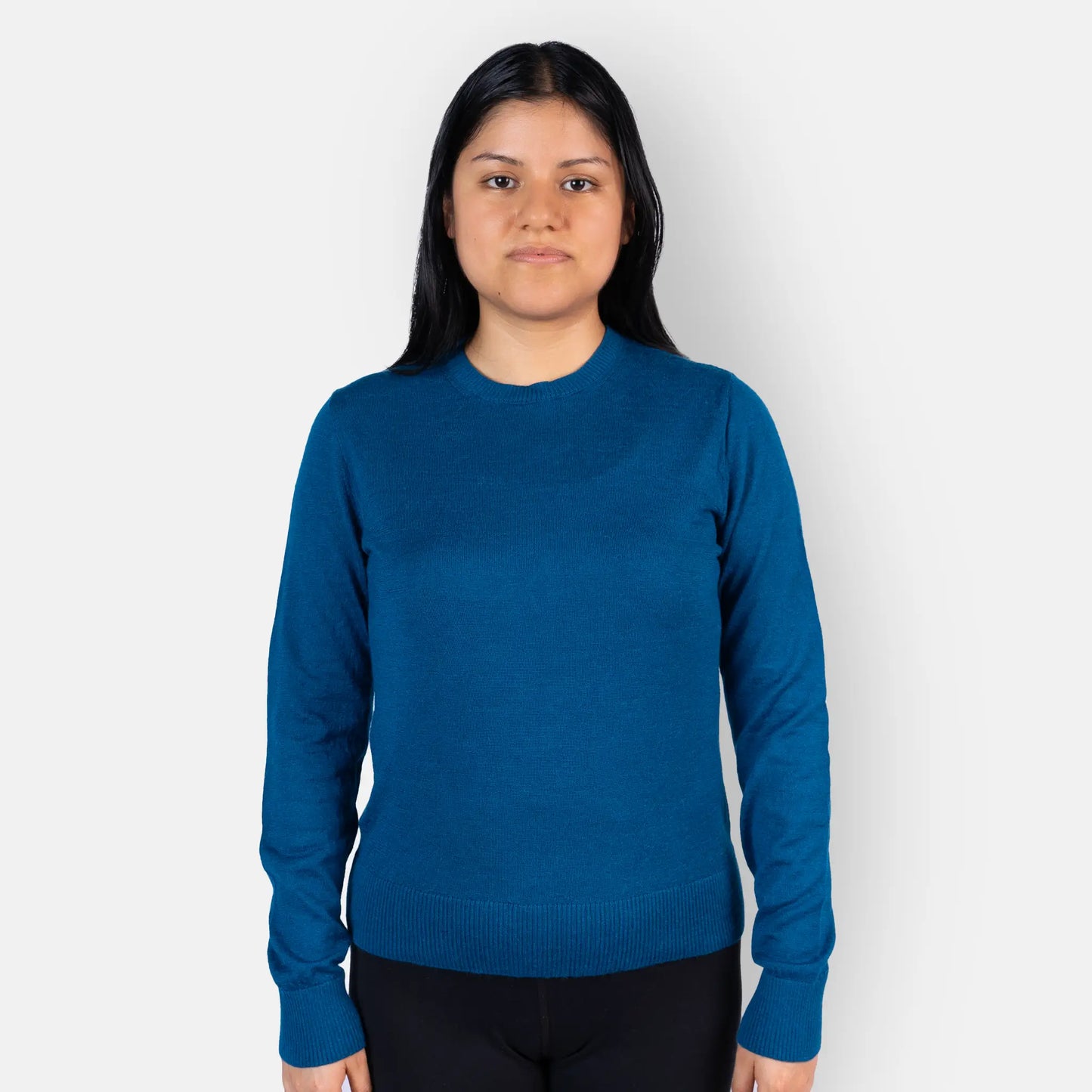 womens comfortable alpaca wool sweater color teal