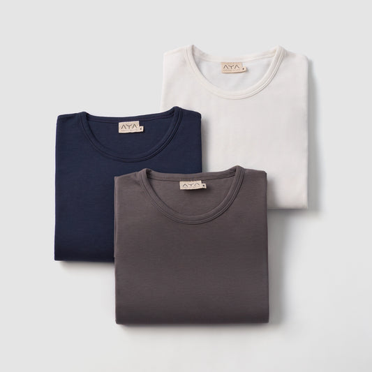 3 Pack - Men's Organic Pima Cotton T-Shirts cover