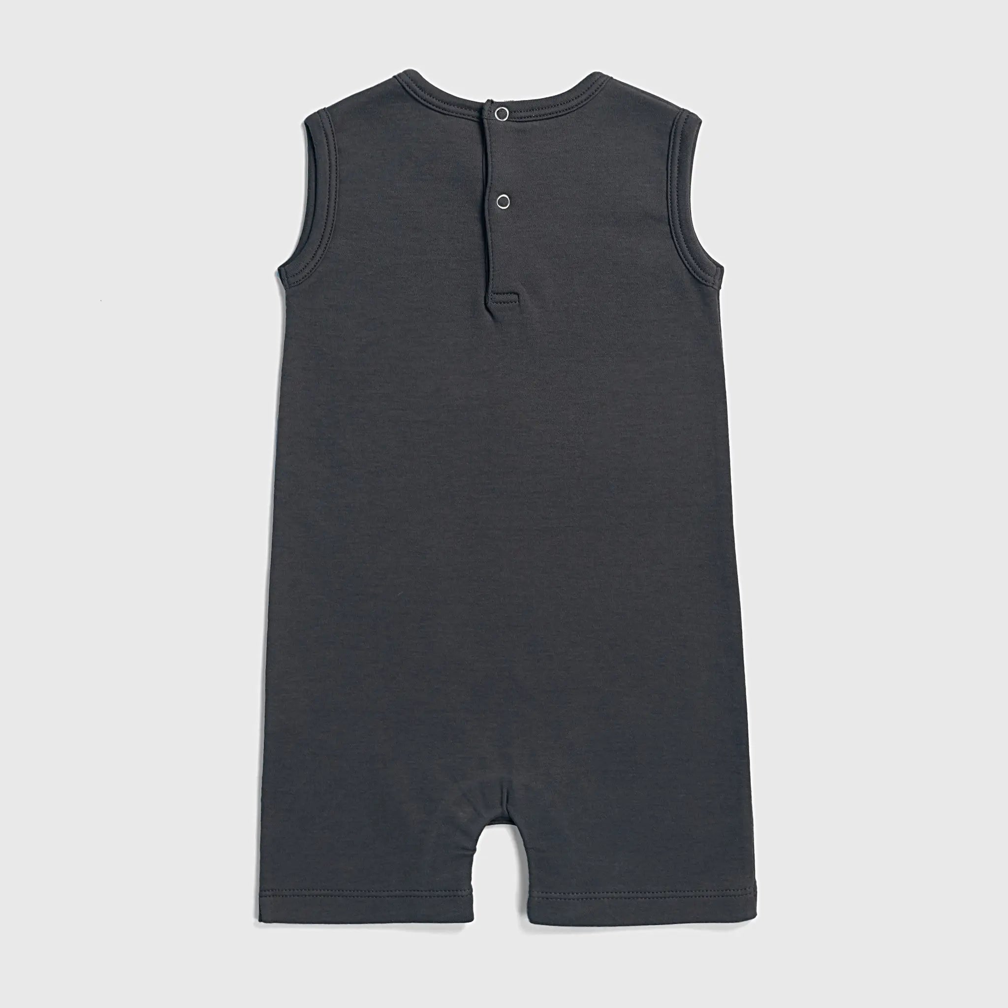 baby boys all natural sleeveless romper color gray