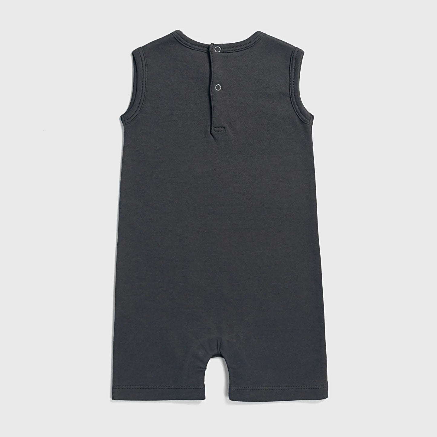 Baby Boy Organic Pima Cotton Sleeveless Romper color Gray