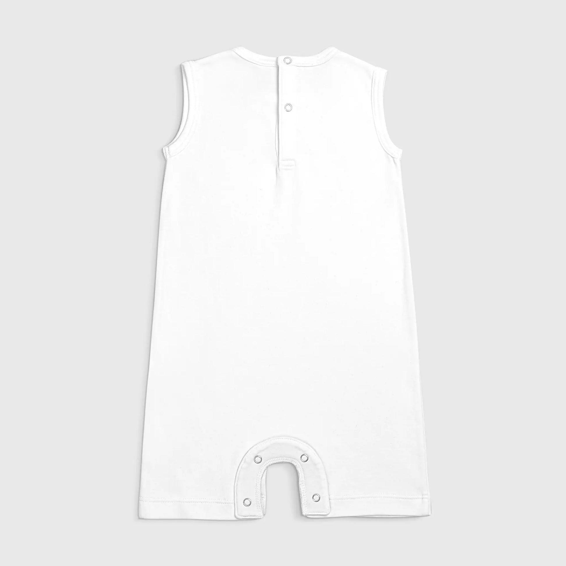 Baby Boy Organic Pima Cotton Sleeveless Romper color white