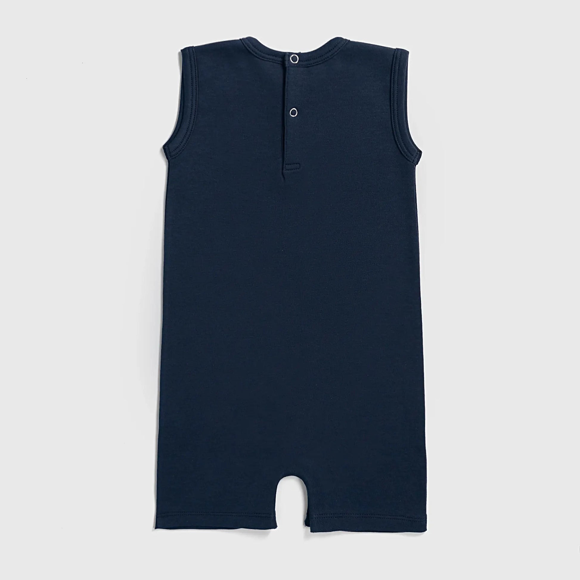 baby boys comfortable sleeveless romper color navy blue