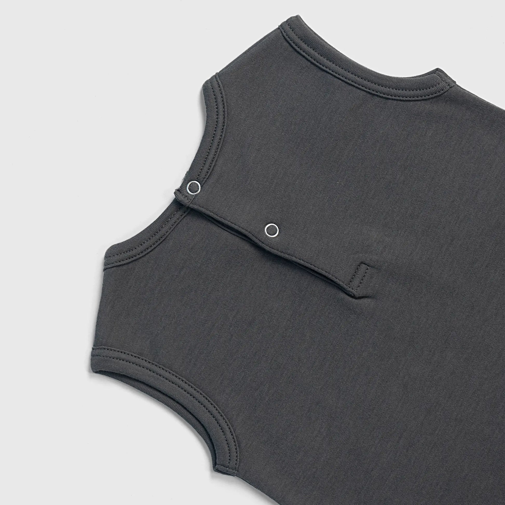 Baby Boy Organic Pima Cotton Sleeveless Romper color gray