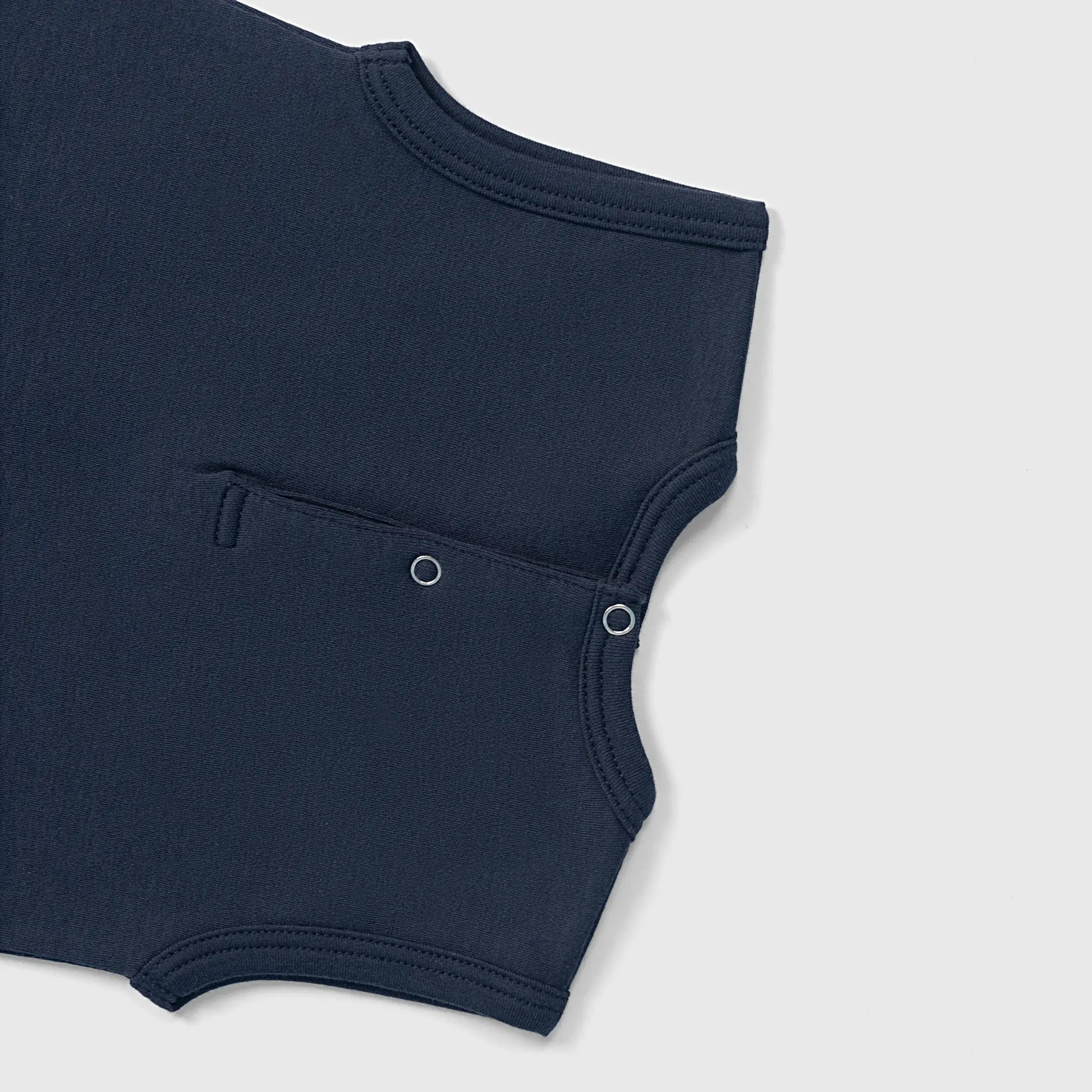 Baby Boy Organic Pima Cotton Sleeveless Romper color navy blue