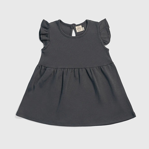 Baby Girl Organic Pima Cotton Flutter Sleeve Dress