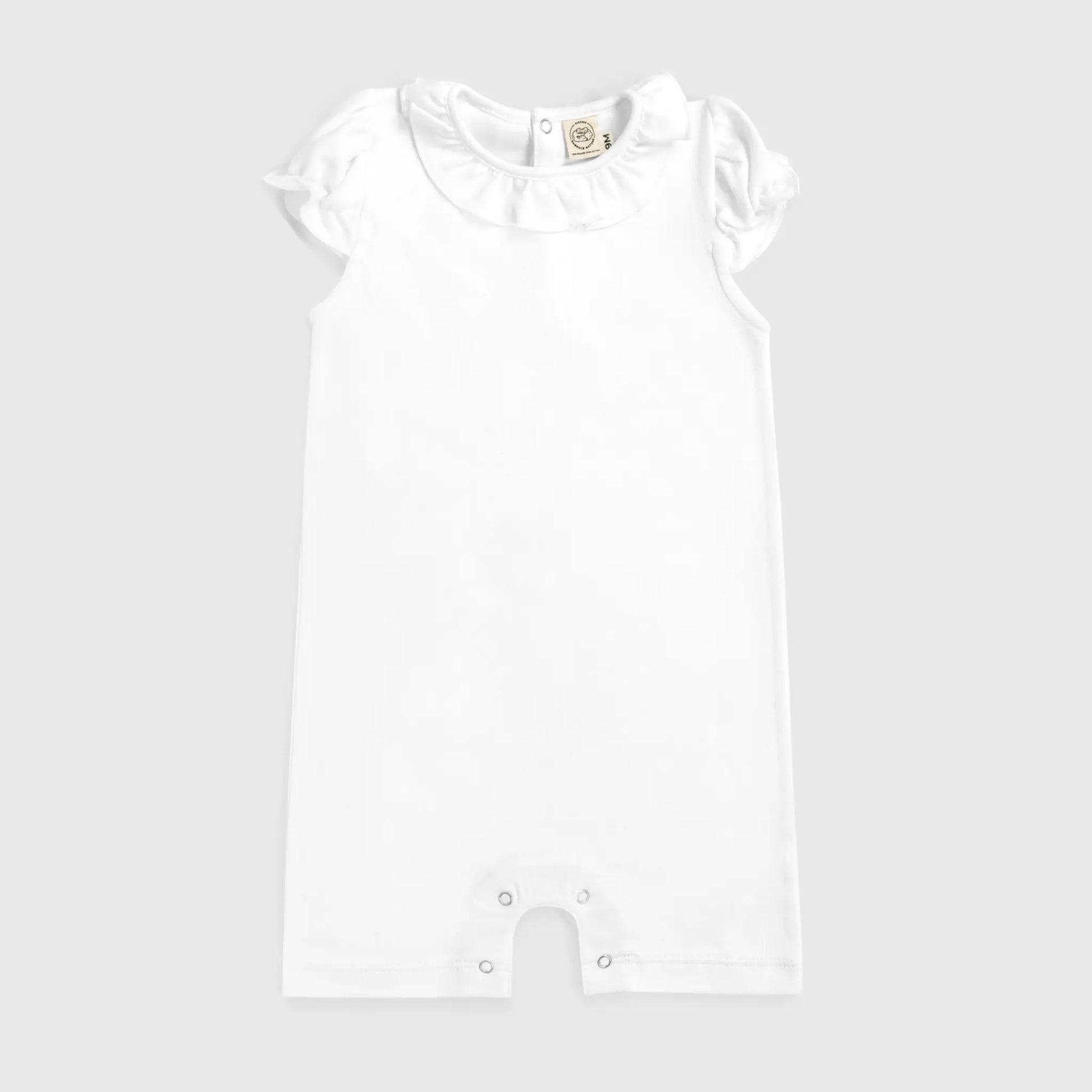 baby girl eco friendly romper color white