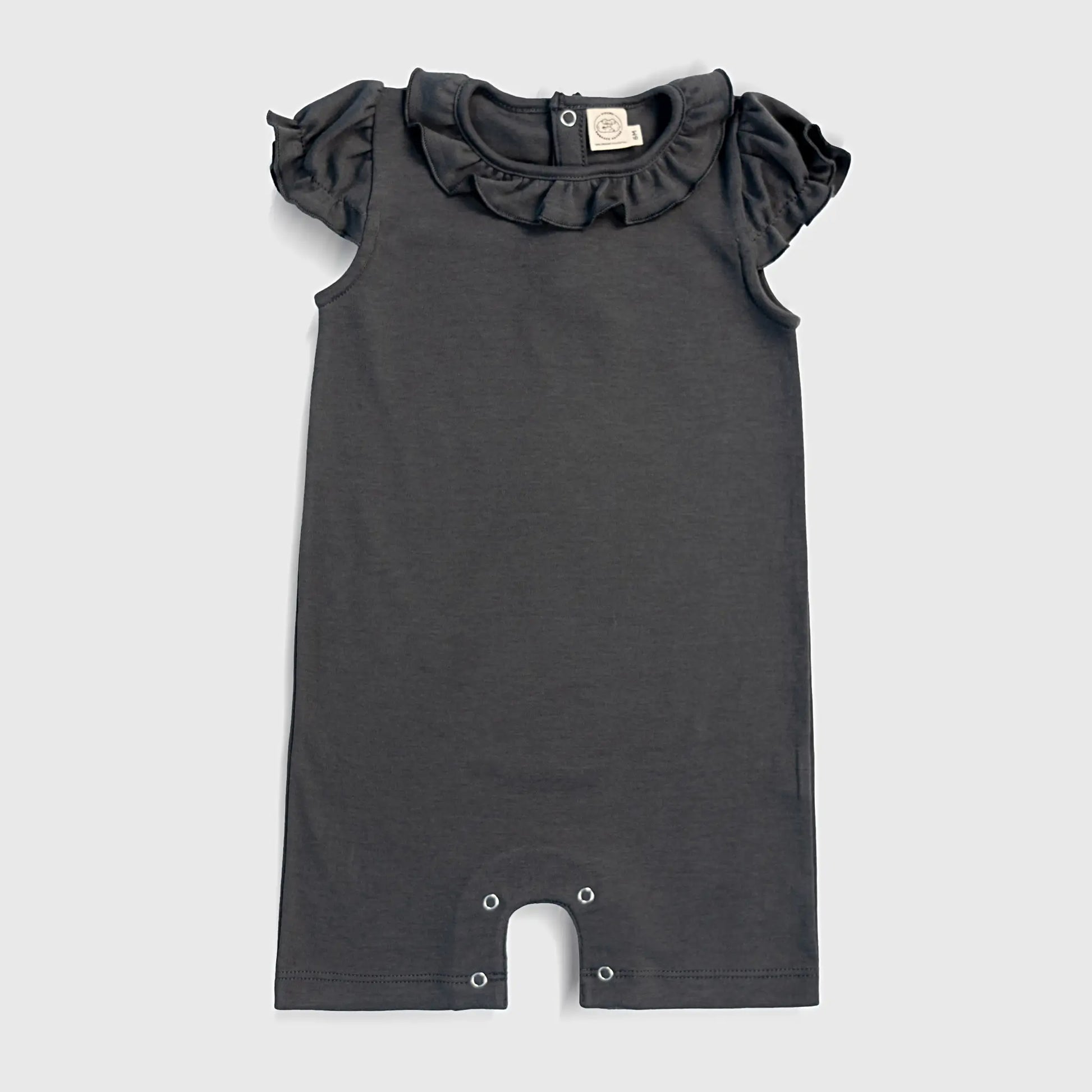 Baby Girl Organic Pima Cotton Sleeveless Romper color Gray