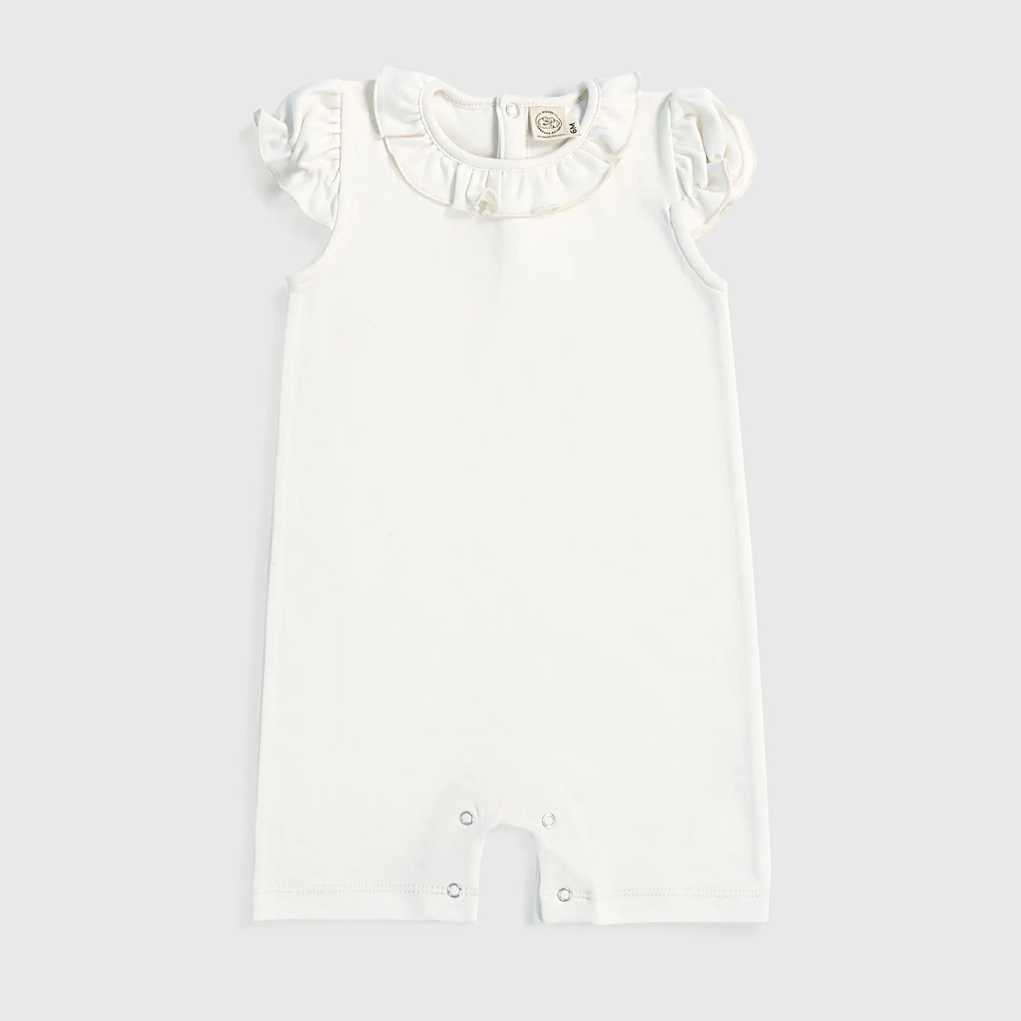 Baby Girl Organic Pima Cotton Sleeveless Romper color Undyed