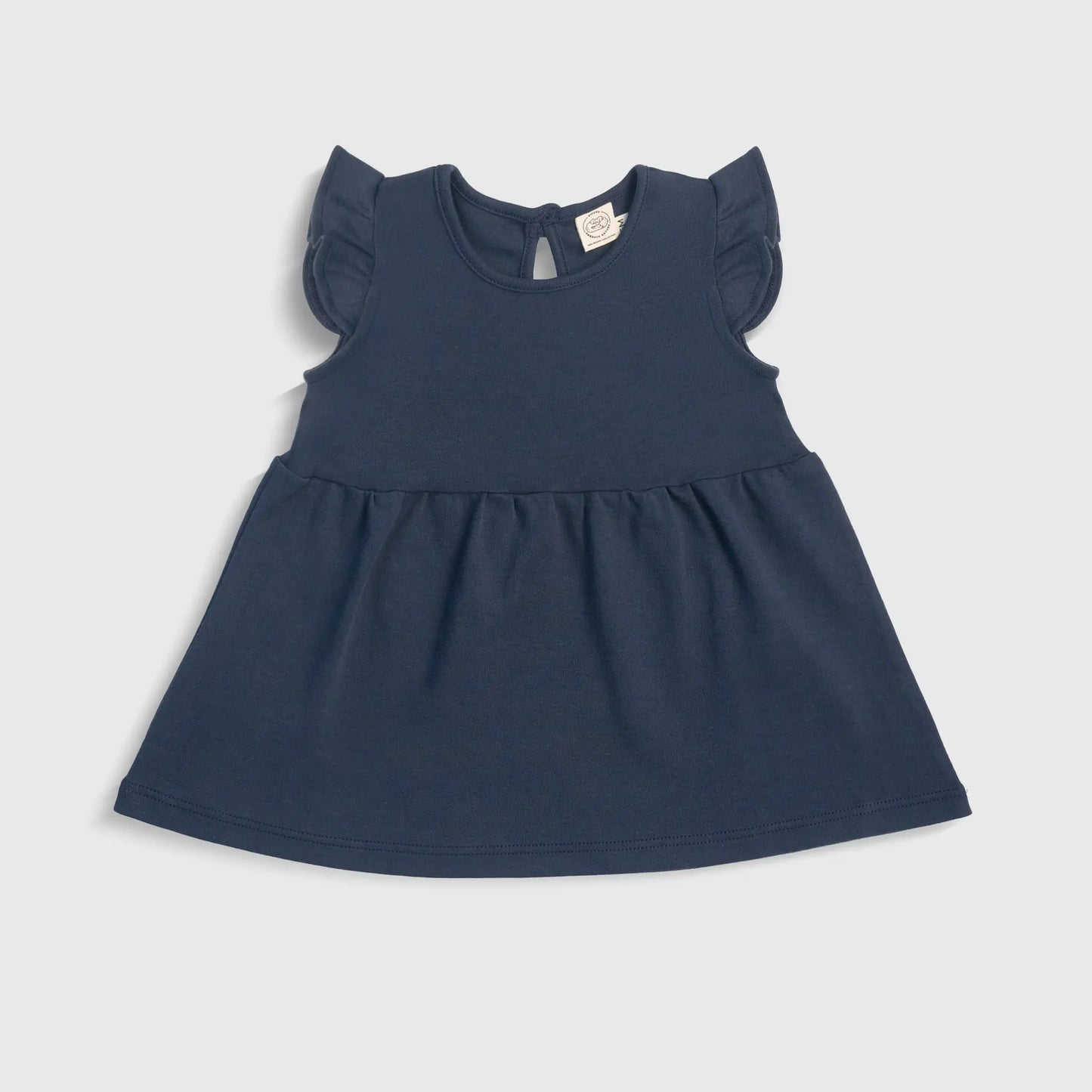 Baby Girl Organic Pima Cotton Flutter Sleeve Dress cover