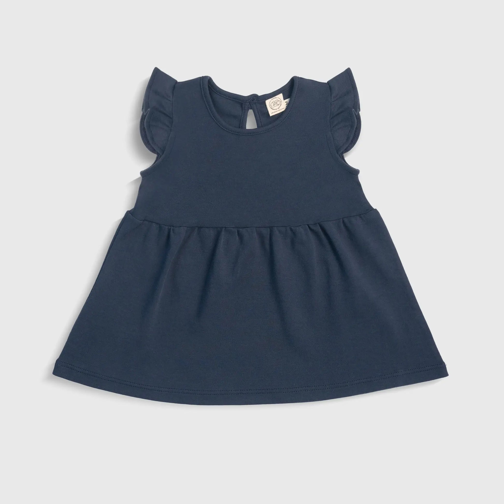 Baby Girl Organic Pima Cotton Flutter Sleeve Dress cover