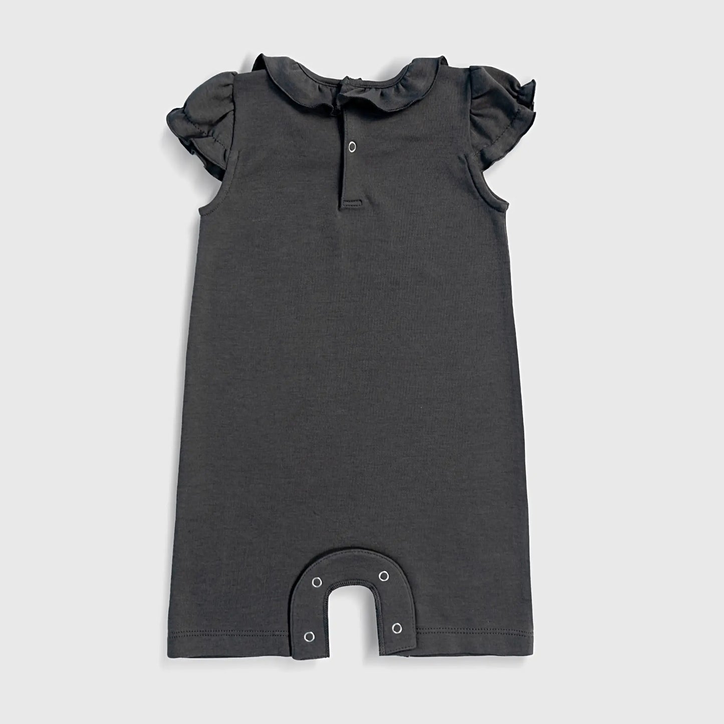 Baby Girl Organic Pima Cotton Sleeveless Romper color Gray