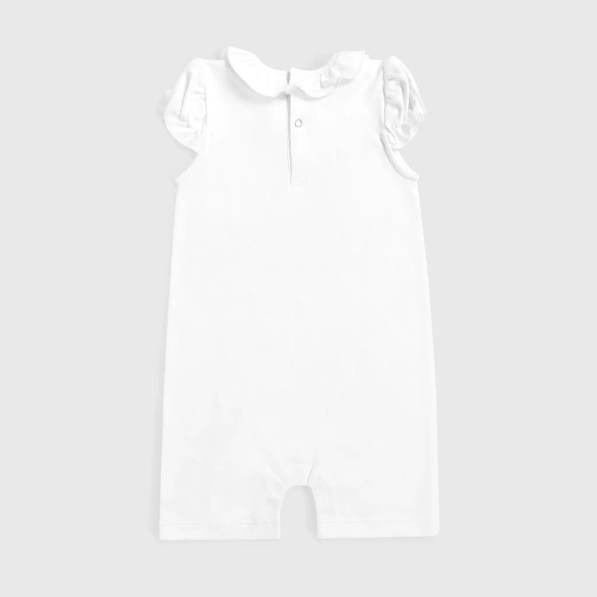 Baby Girl Organic Pima Cotton Sleeveless Romper color White