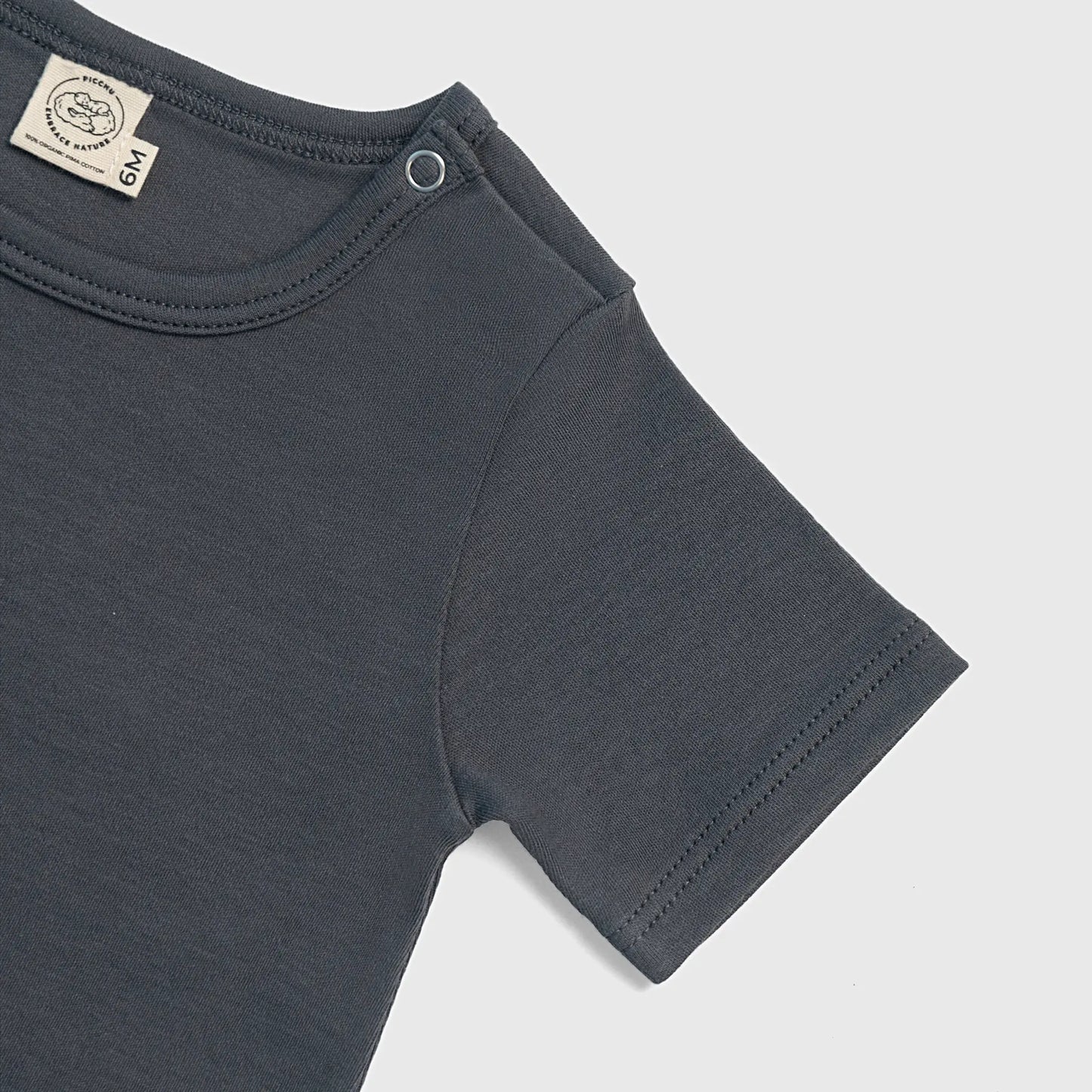 babys eco friendly short sleeve bodysuit color gray
