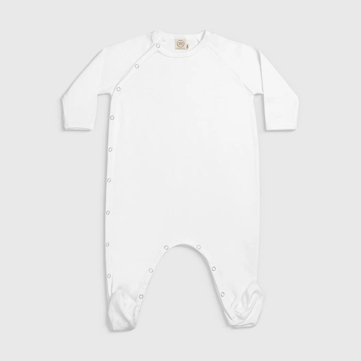 babys ecological footie pajamas color white