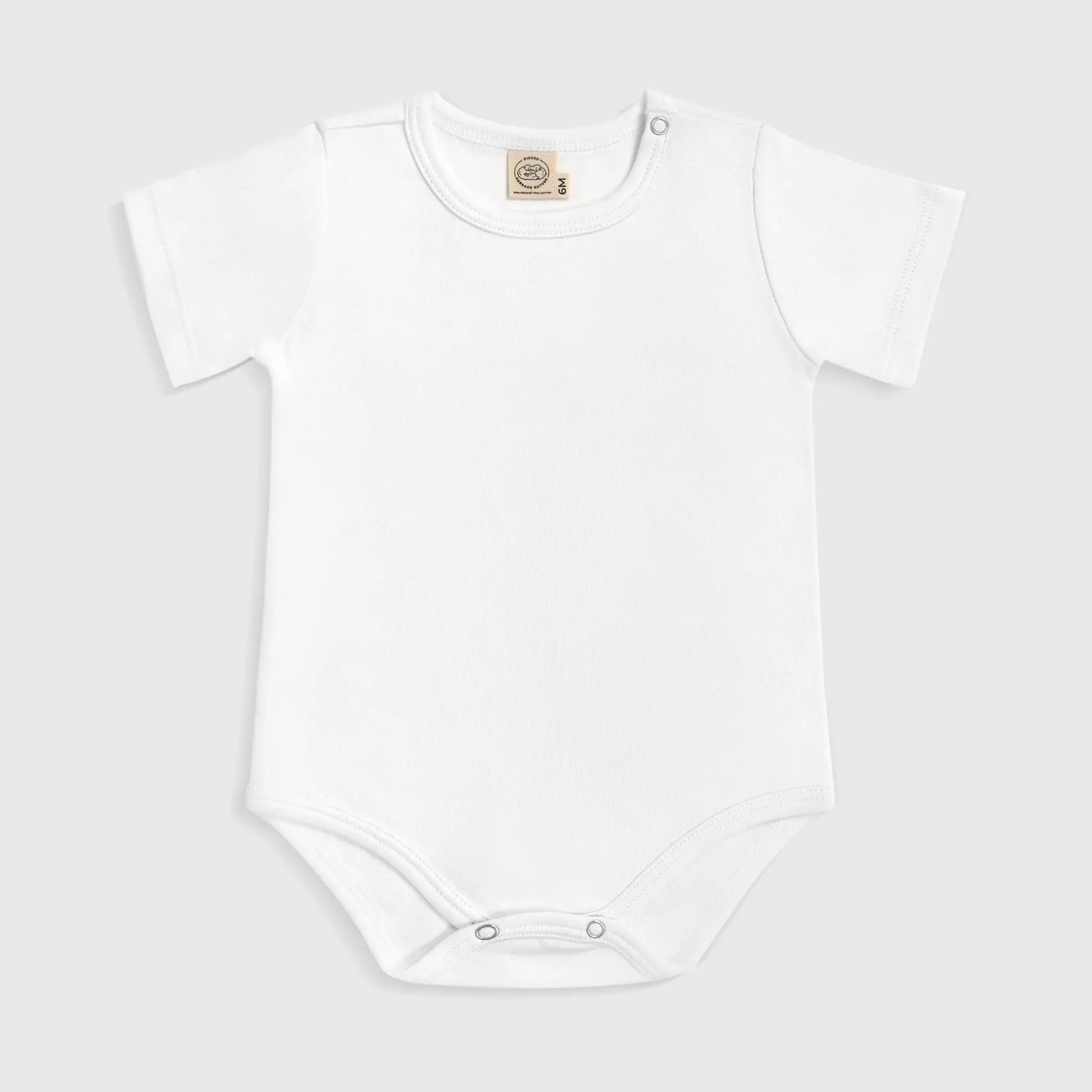 Baby's Organic Pima Cotton Short-Sleeve Bodysuit color White
