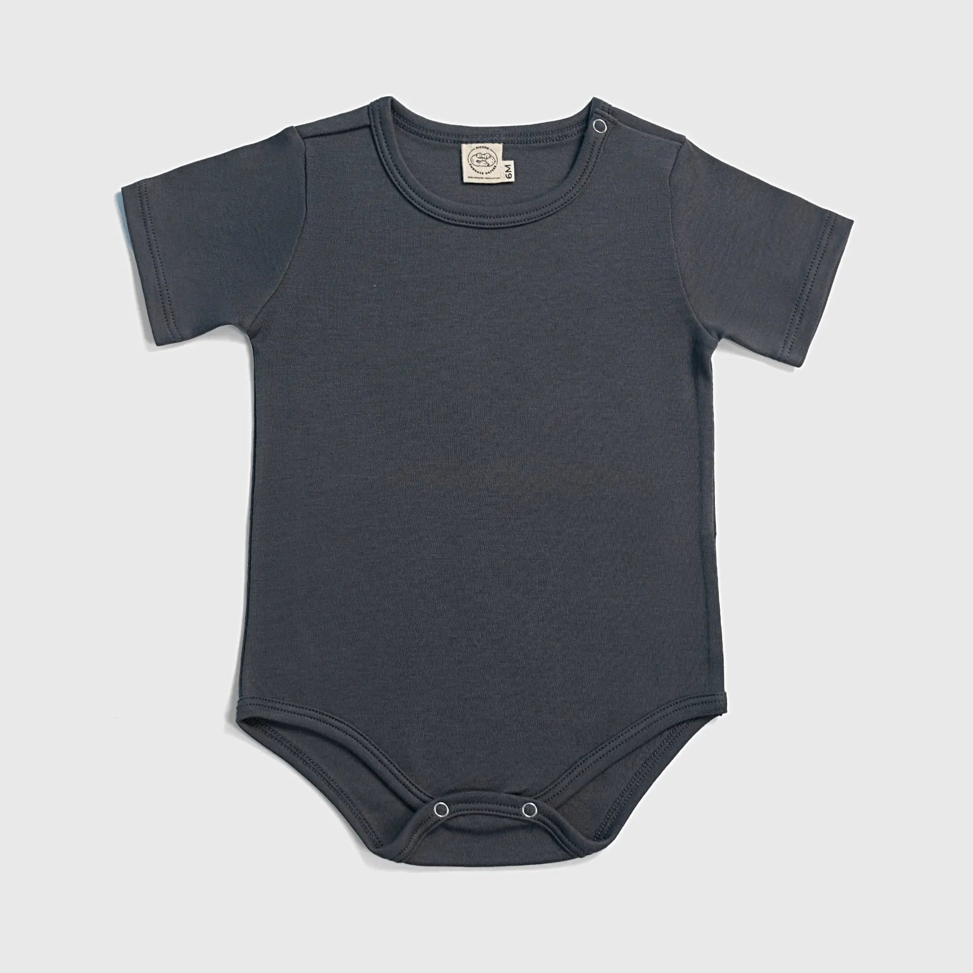 Baby's Organic Pima Cotton Short-Sleeve Bodysuit color Gray