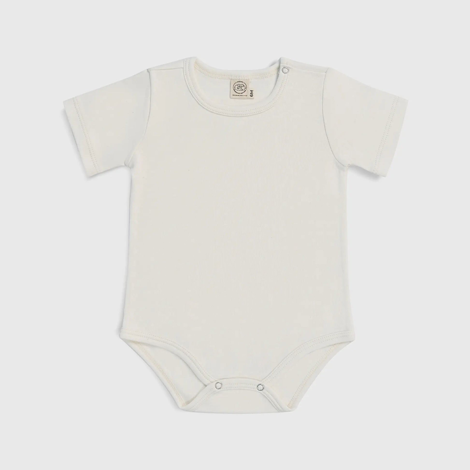 Baby's Organic Pima Cotton Short-Sleeve Bodysuit color Undyed