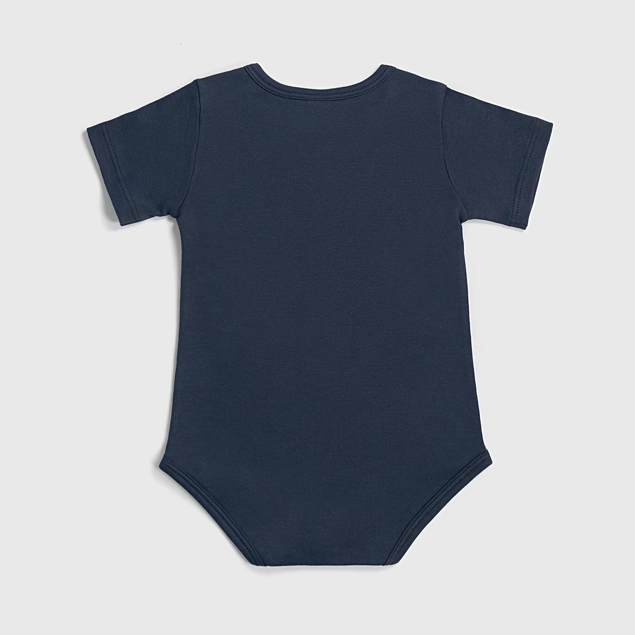 babys ultra soft short sleeve bodysuit color navy blue