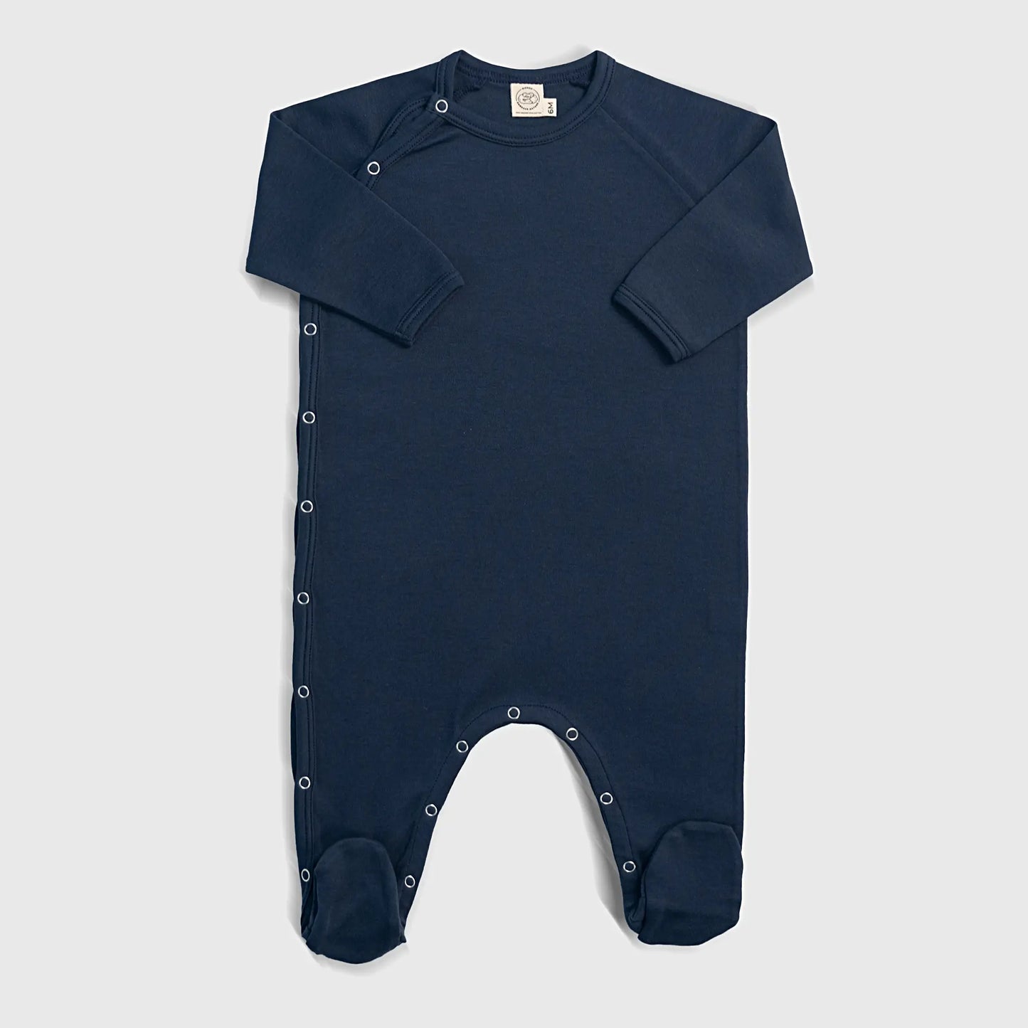 Baby's Organic Pima Cotton Footie Pajamas color Navy Blue